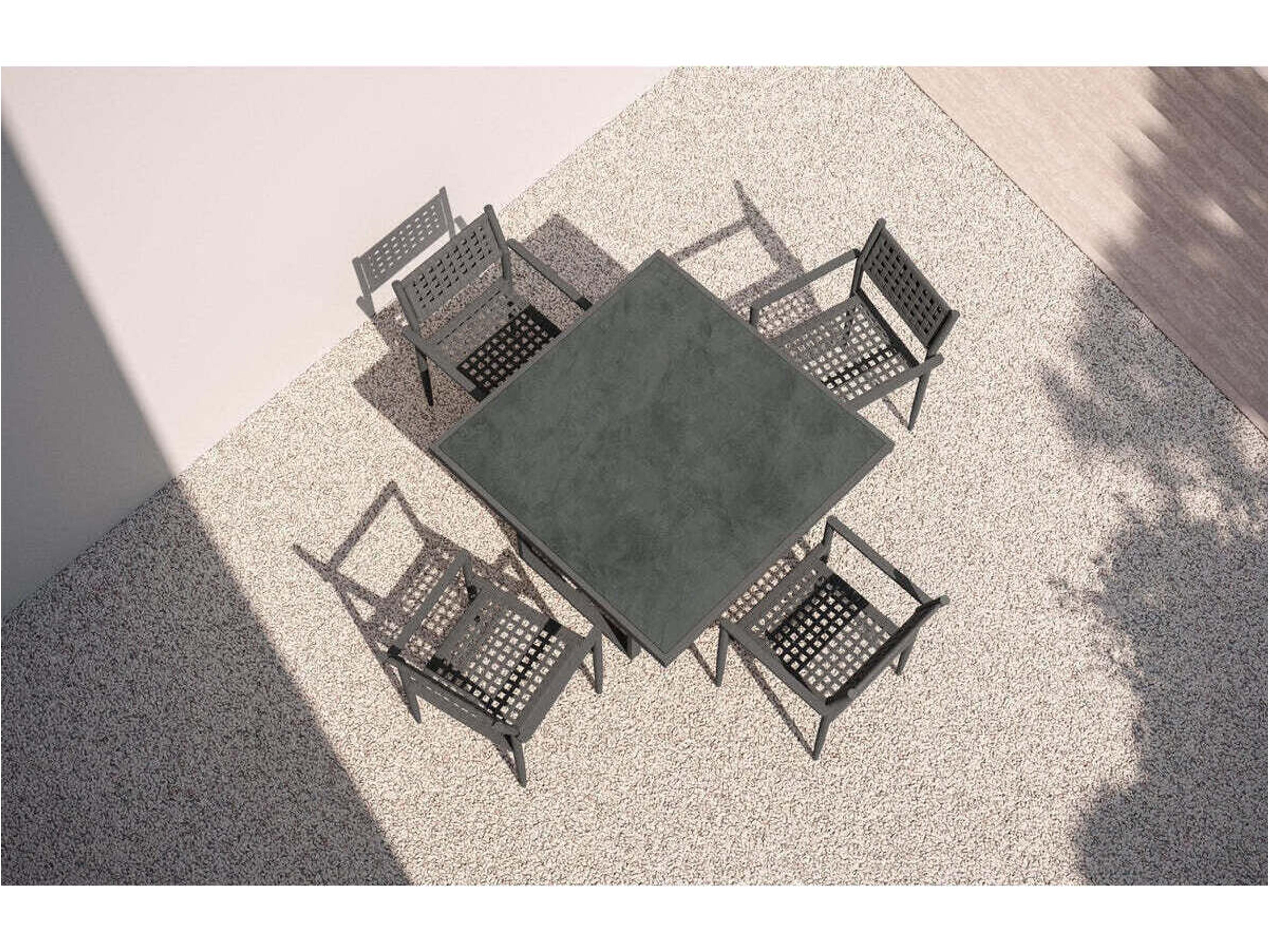 Azzurro Living Pavia Square Dining Table 48" Aluminum Table Base Only