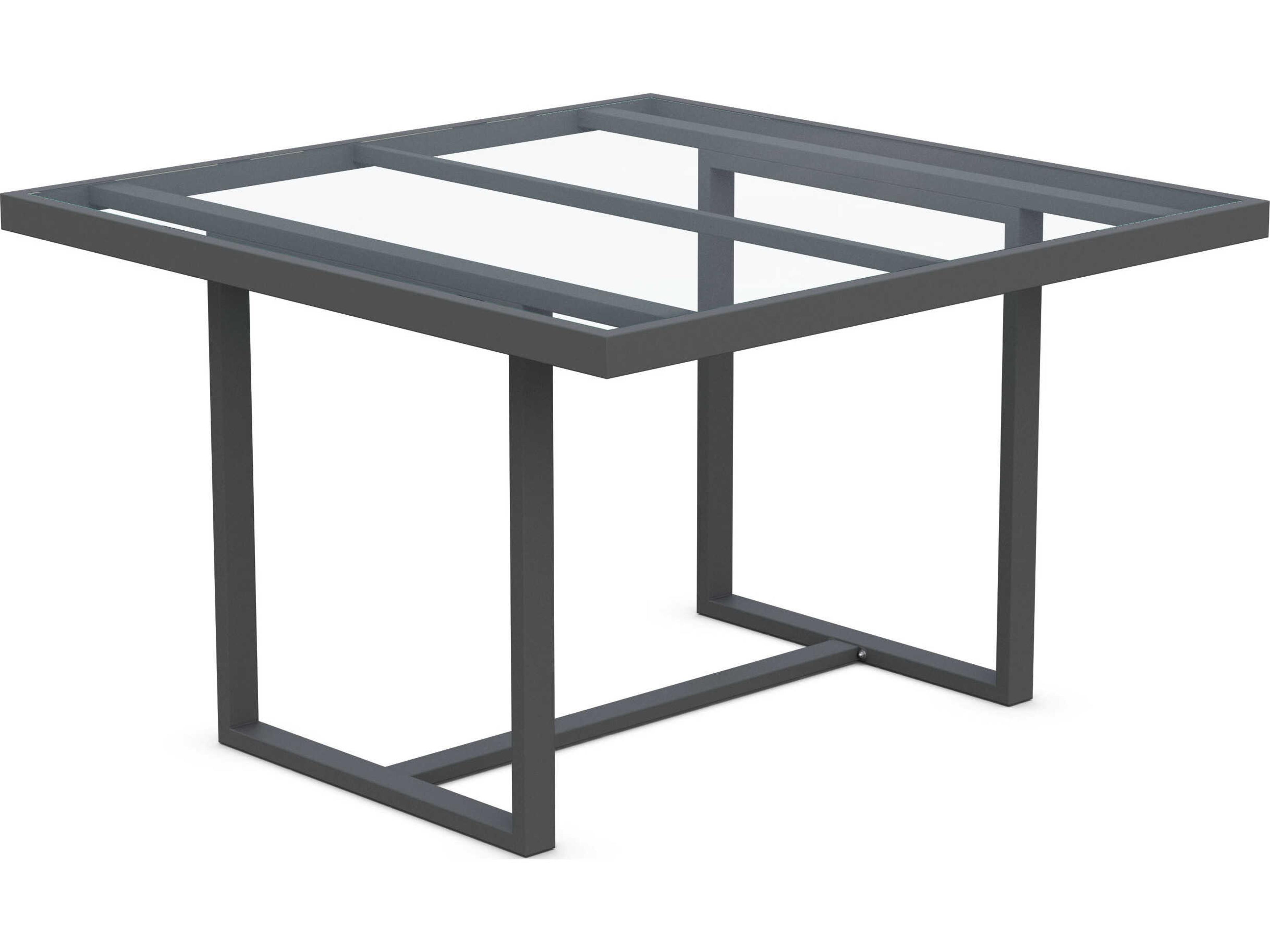Pavia 48 Inch Square Glass Top Dining Table