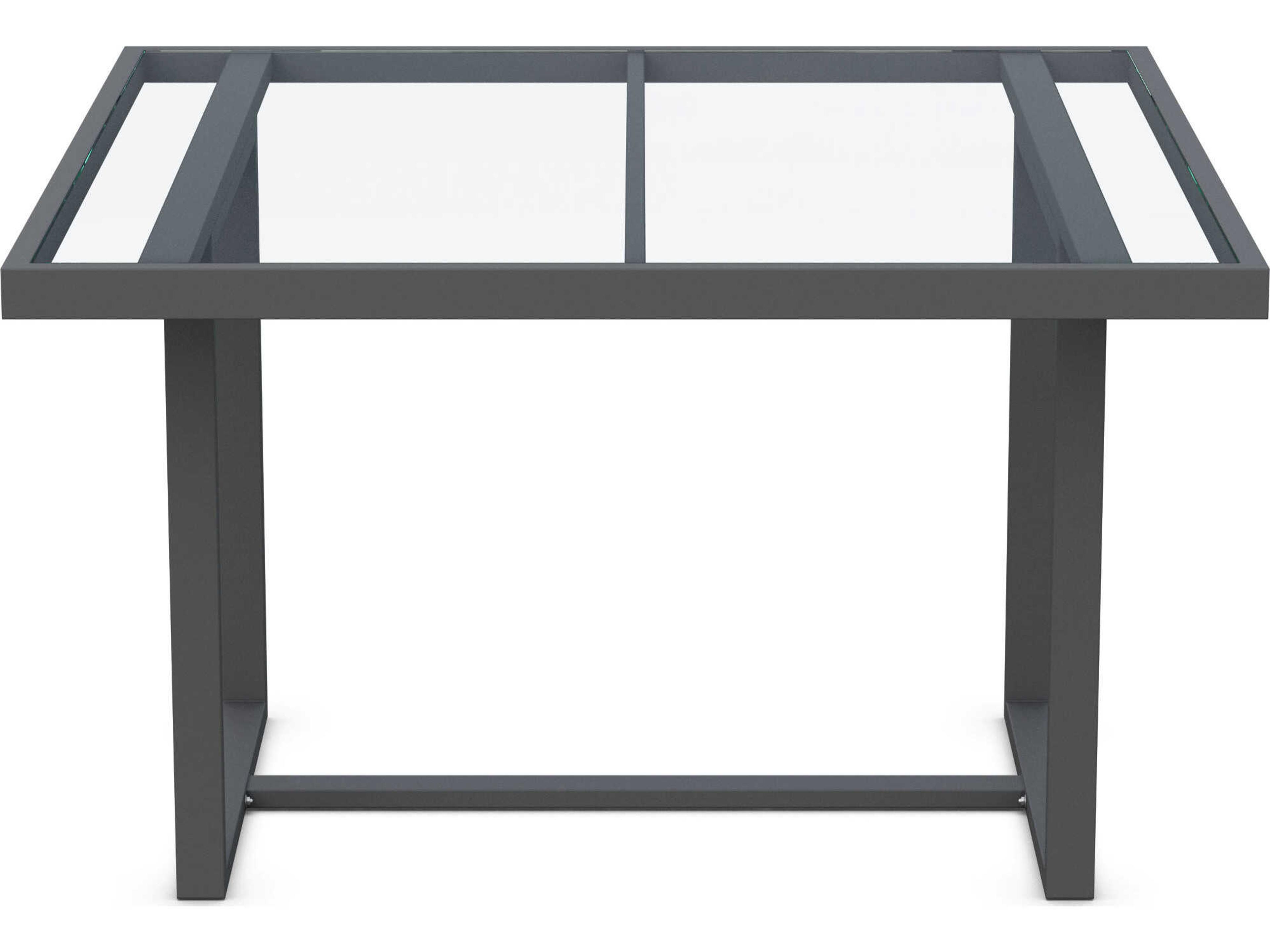 Azzurro Living Pavia Matte Charcoal Aluminum Square Dining Table