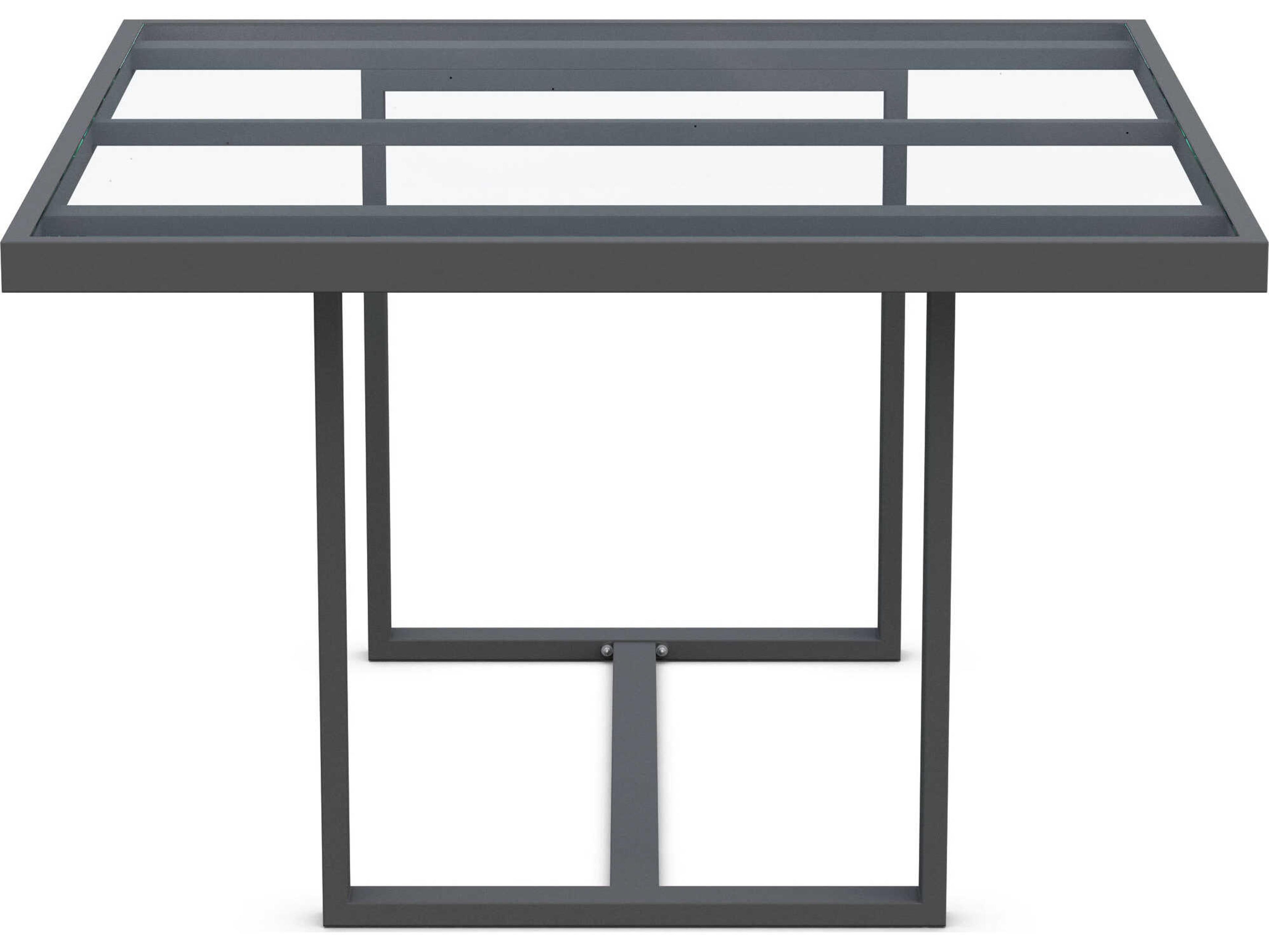 Azzurro Living Pavia Matte Charcoal Aluminum Square Dining Table