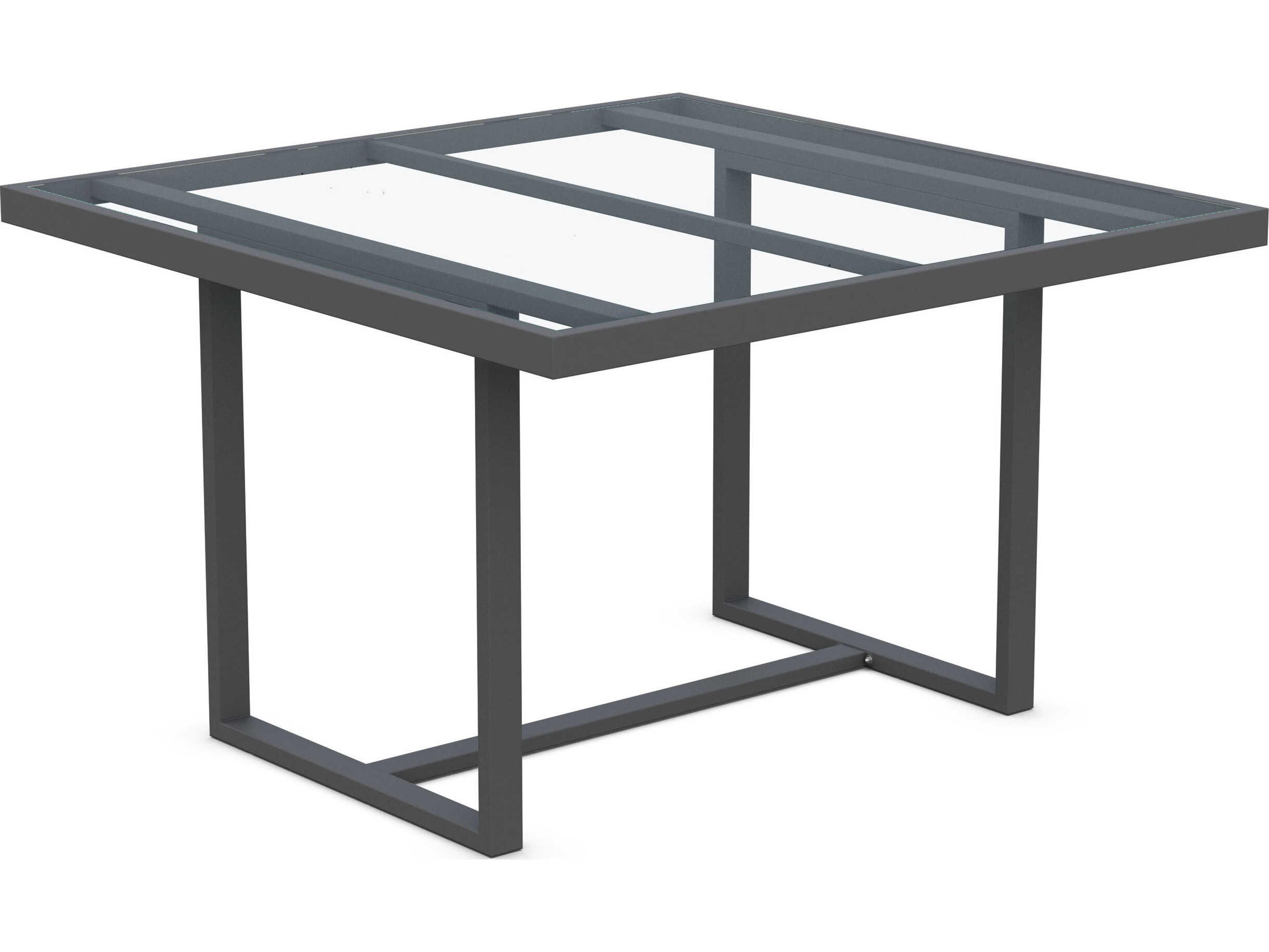 Azzurro Living Pavia Matte Charcoal Aluminum Square Dining Table