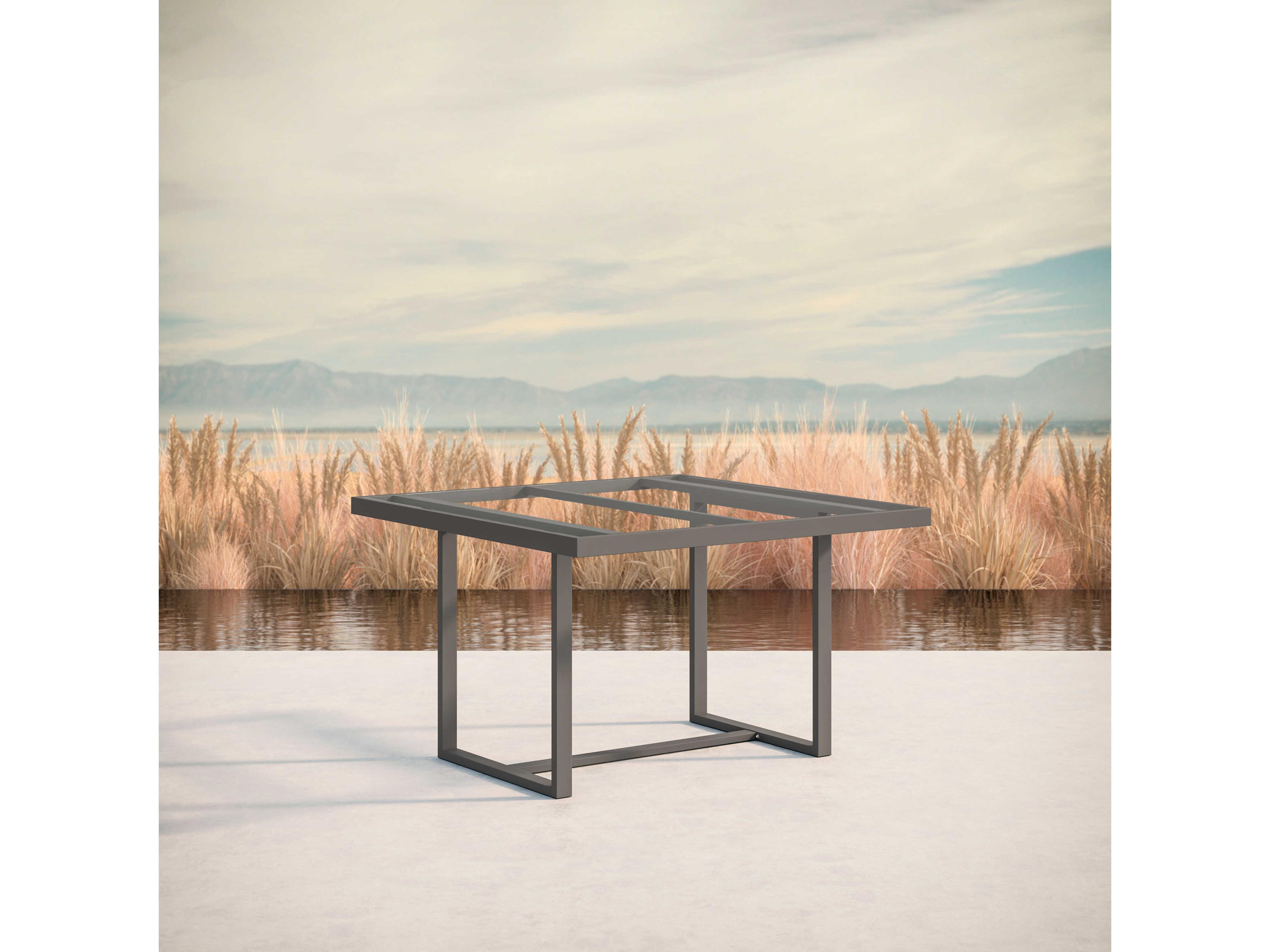 Azzurro Living Pavia Matte Charcoal Aluminum Square Dining Table