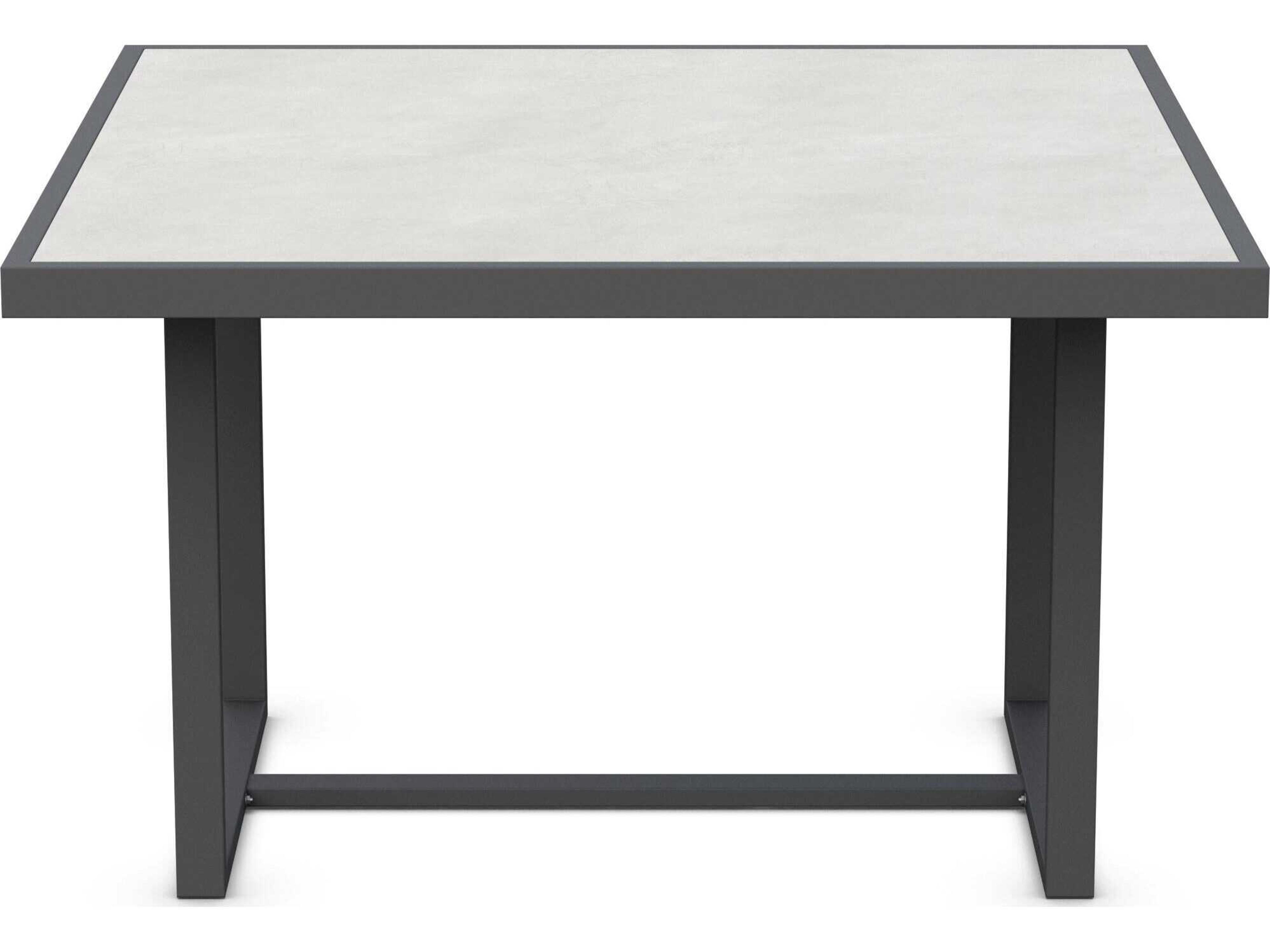 Azzurro Living Pavia Matte Charcoal Aluminum Square Dining Table