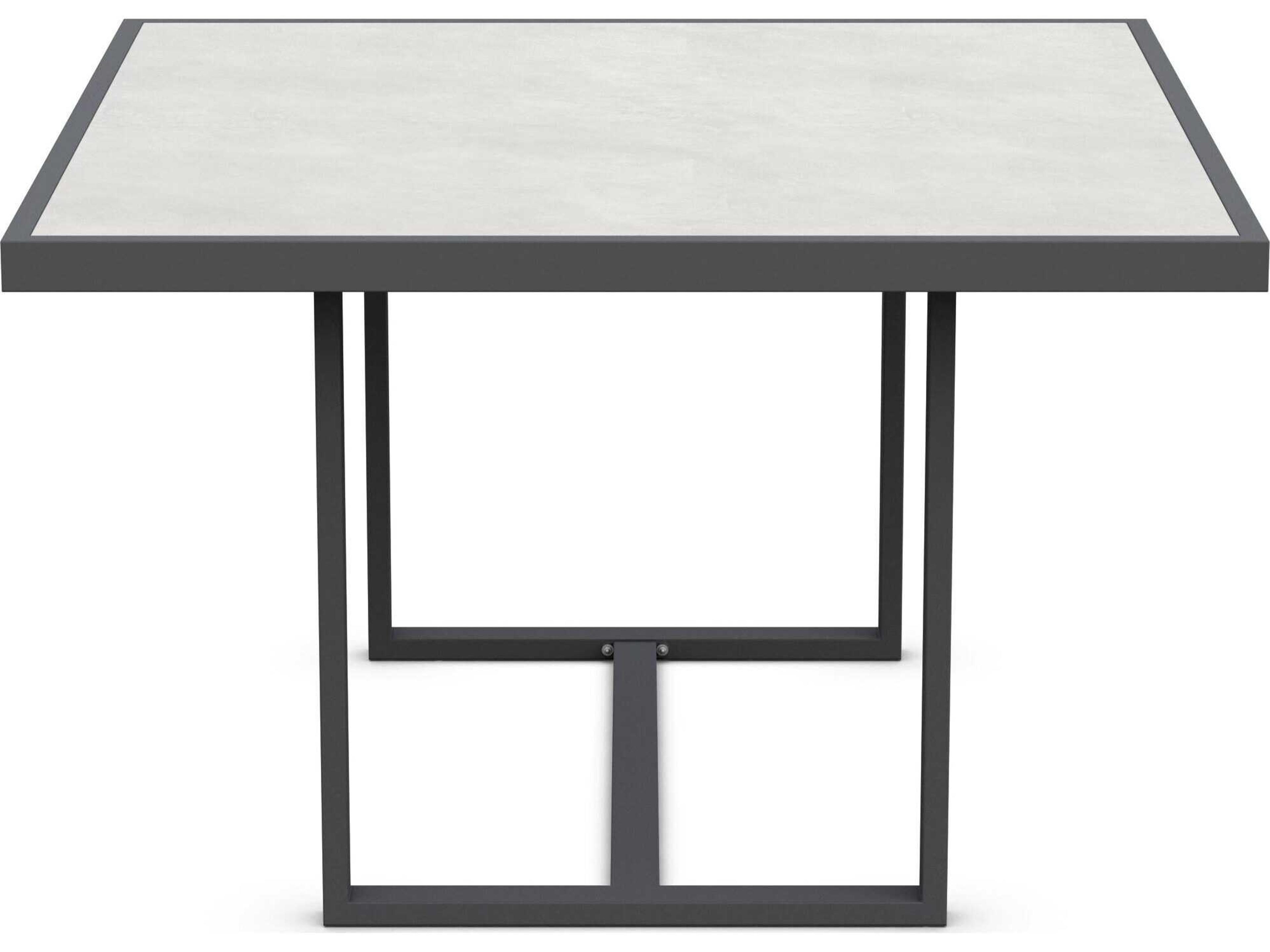 Azzurro Living Pavia Matte Charcoal Aluminum Square Dining Table