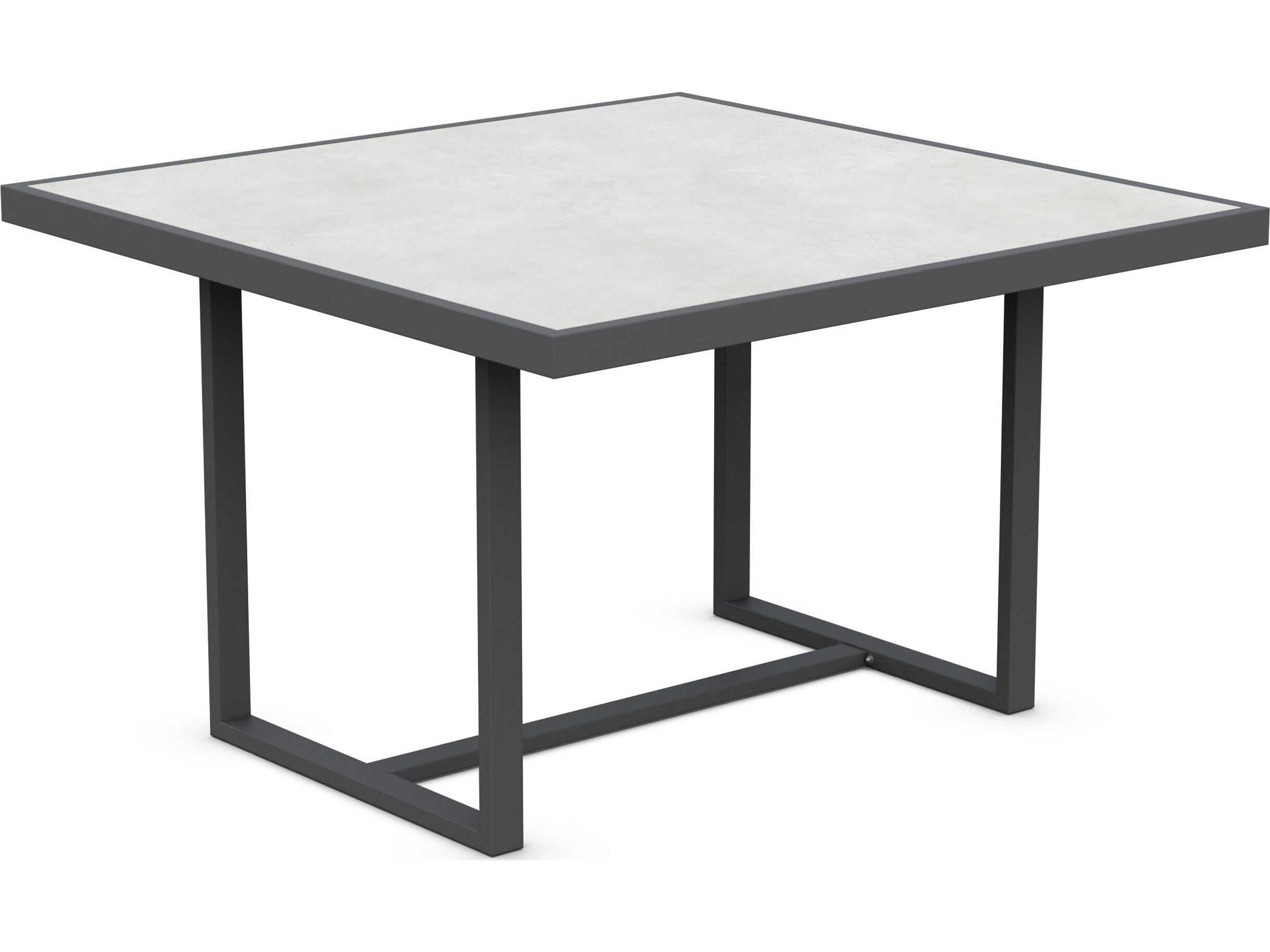 Azzurro Living Pavia Matte Charcoal Aluminum Square Dining Table