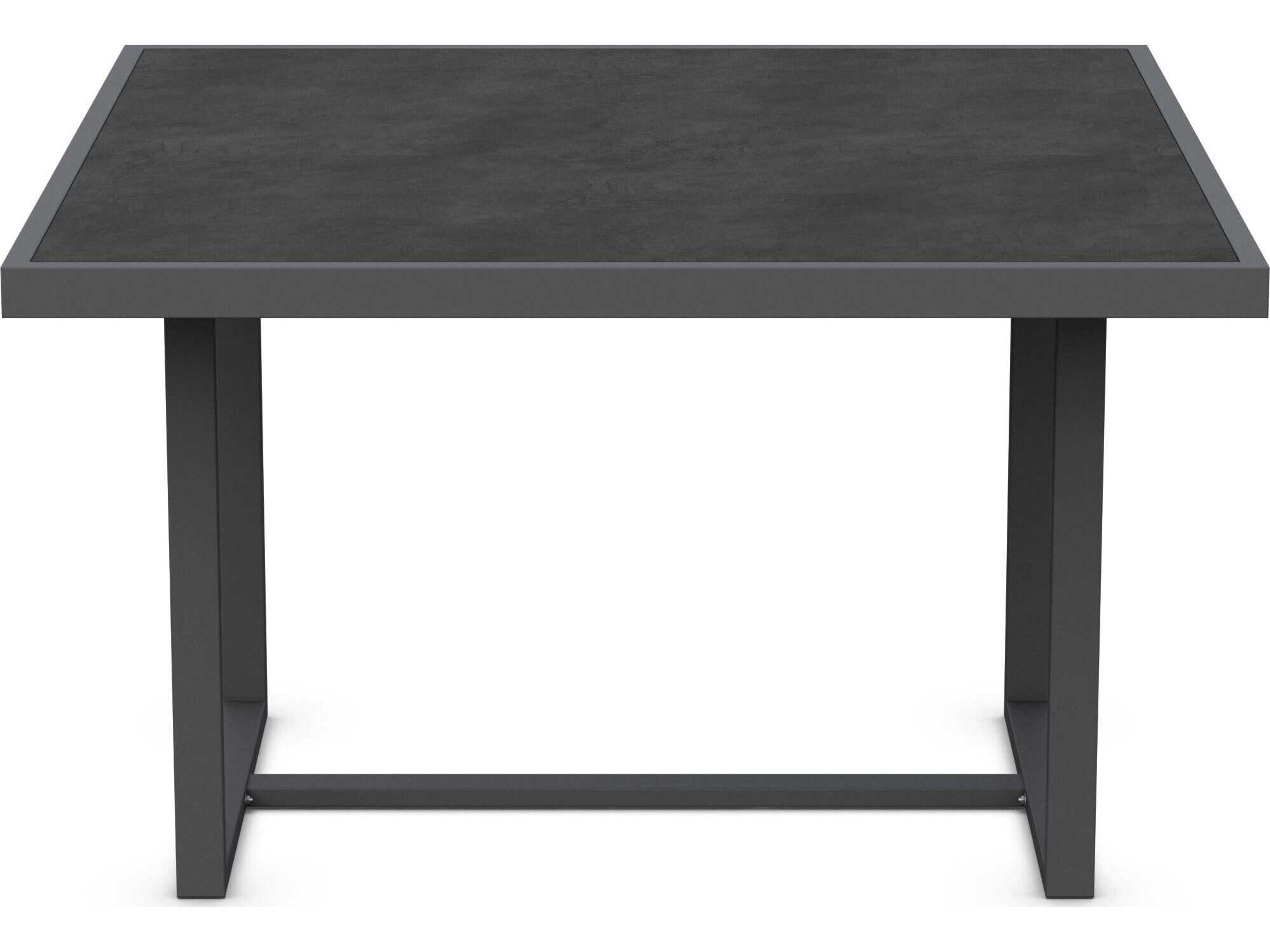 Azzurro Living Pavia Matte Charcoal Aluminum Square Dining Table