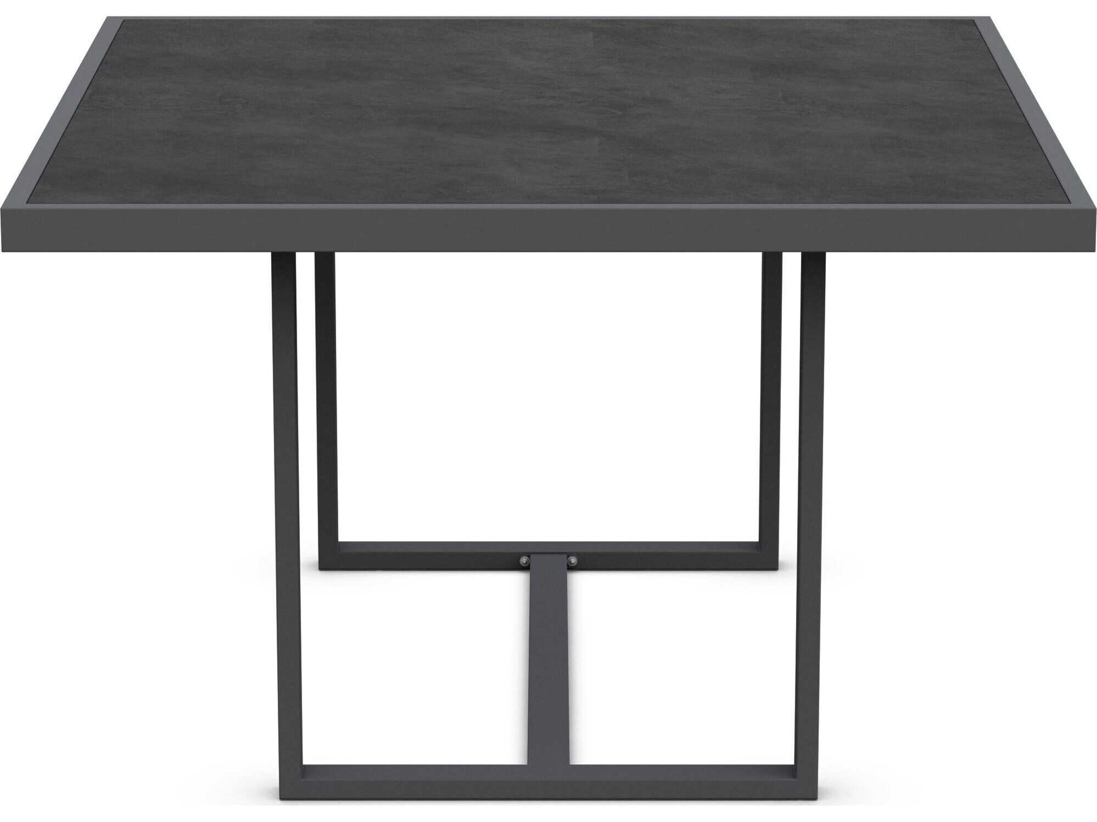 Azzurro Living Pavia Matte Charcoal Aluminum Square Dining Table