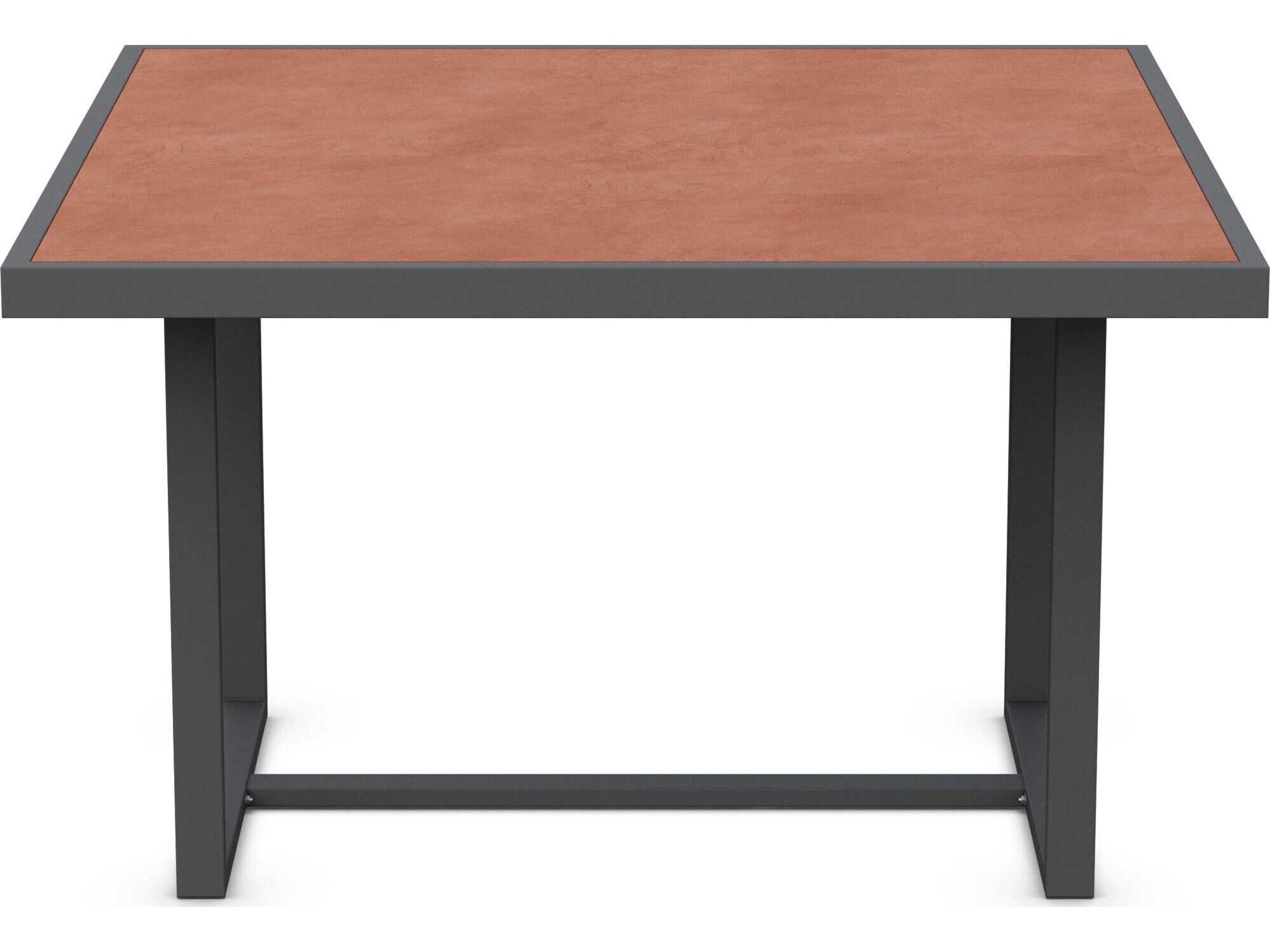 Azzurro Living Pavia Matte Charcoal Aluminum Square Dining Table