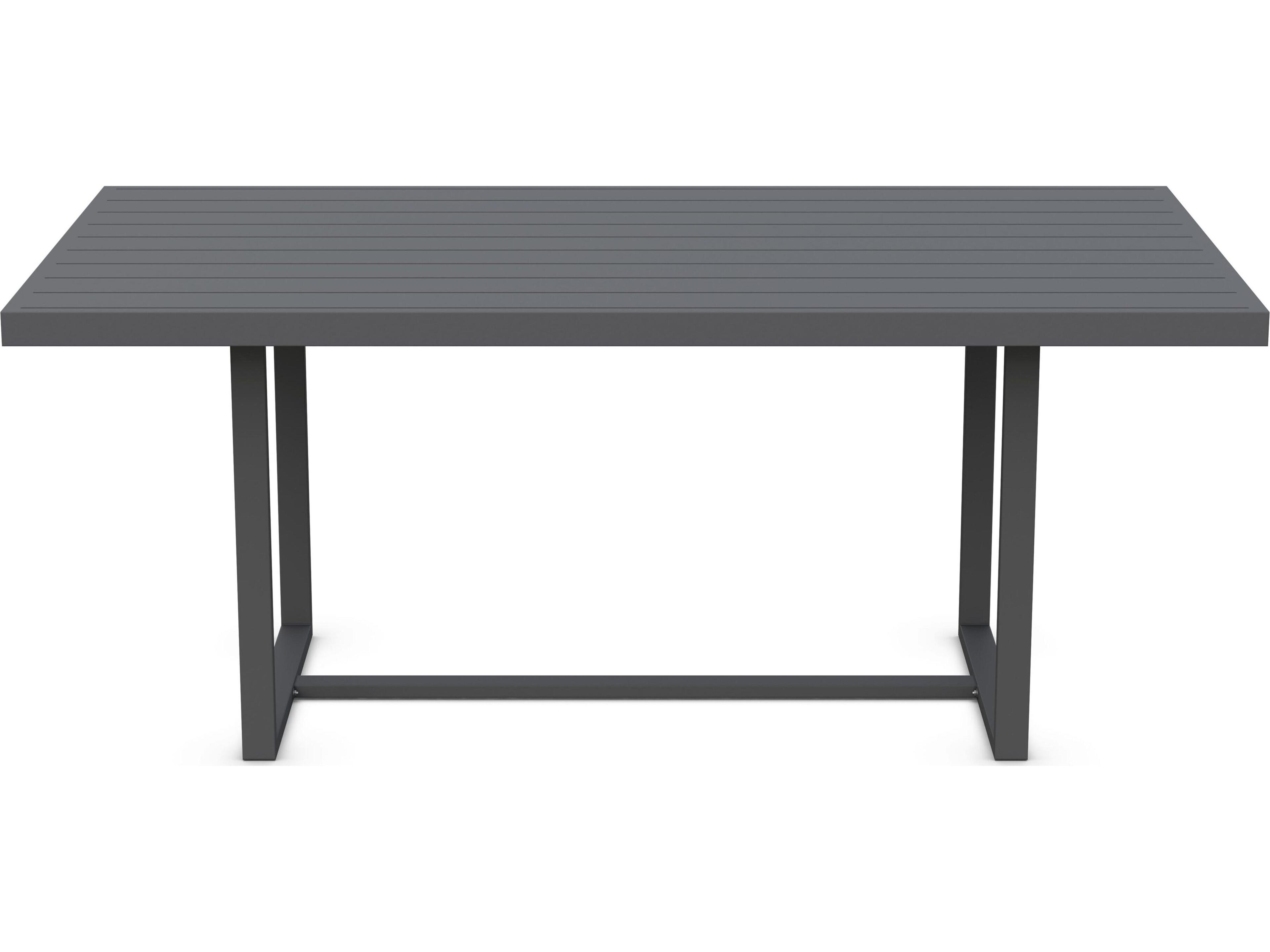 Azzurro Living Pavia Matte Charcoal Aluminum Rectangular Outdoor Dining Table