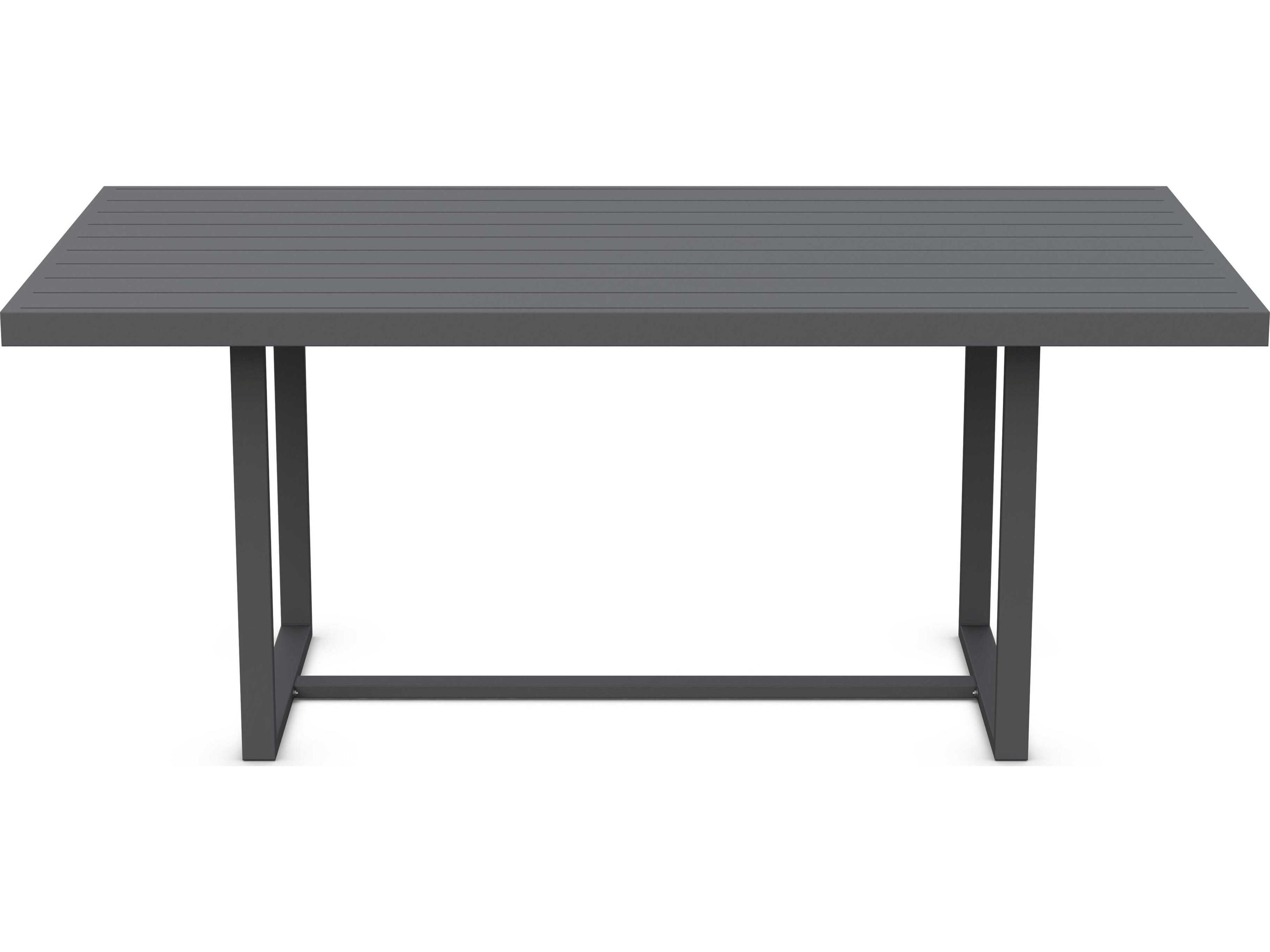 Azzurro Living Pavia Matte Charcoal Aluminum Rectangular Dining Table