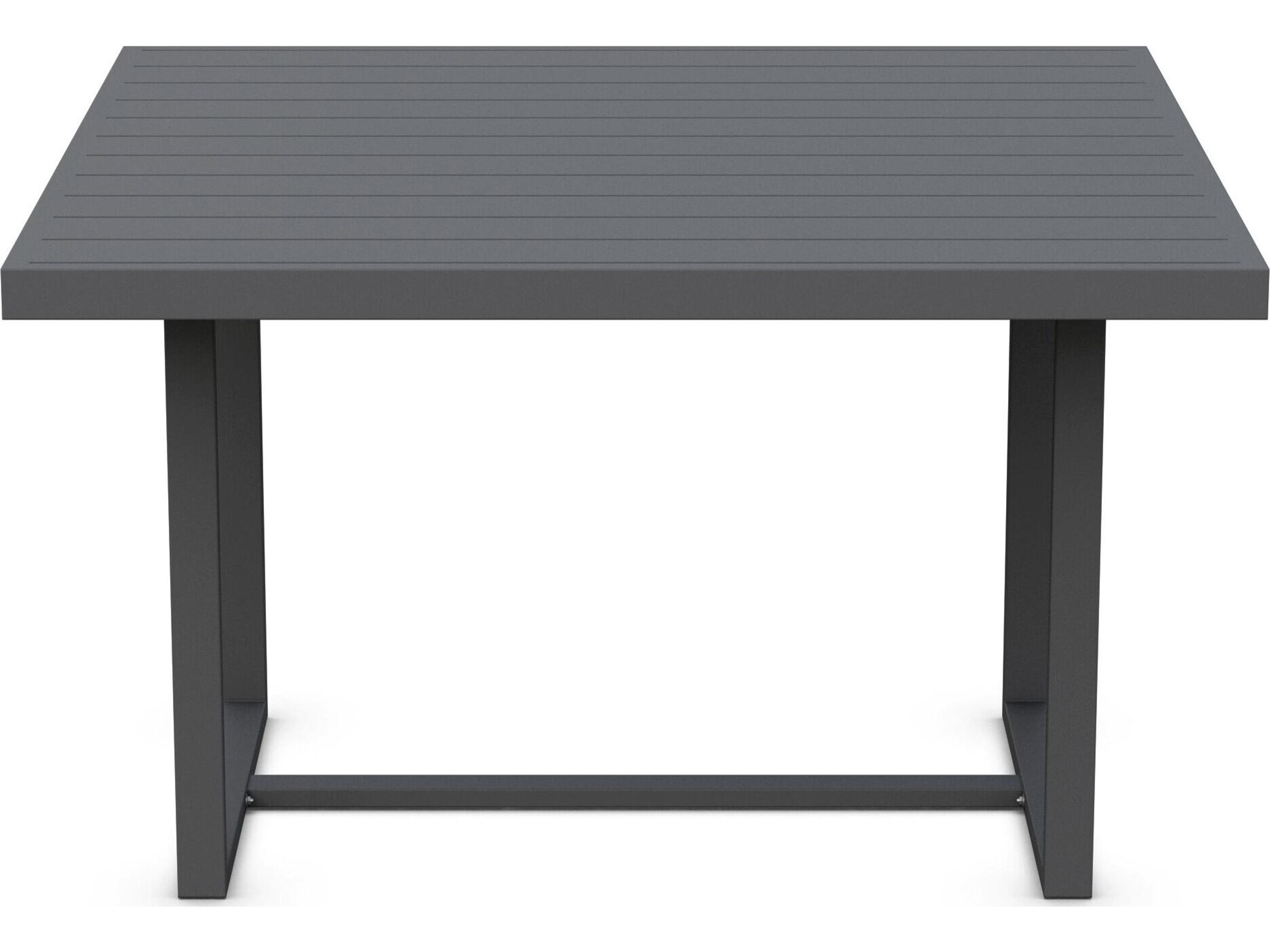Azzurro Living Pavia Matte Charcoal Aluminum Square Outdoor Patio Dining Table
