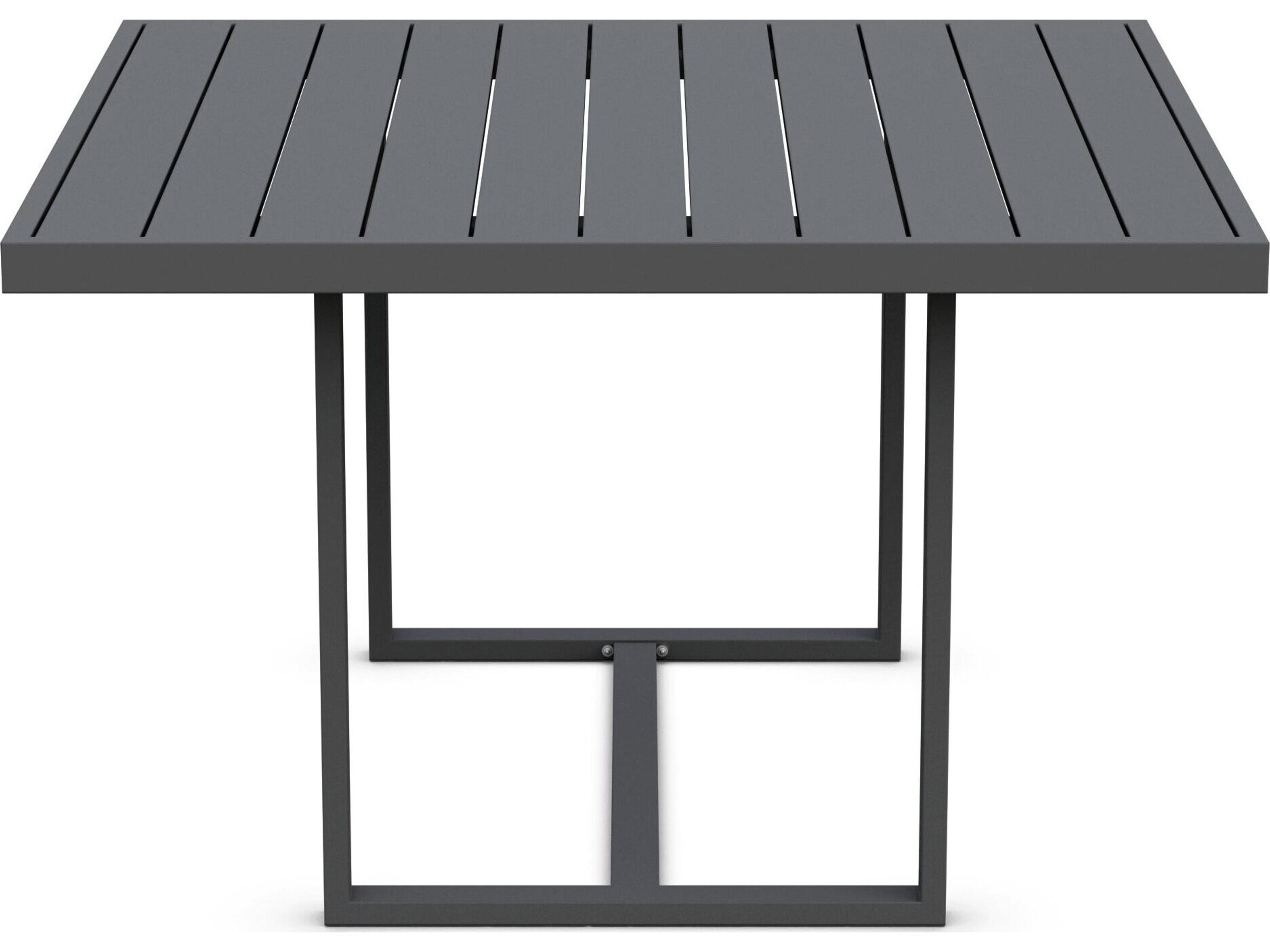 Azzurro Living Pavia Matte Charcoal Aluminum Square Outdoor Patio Dining Table
