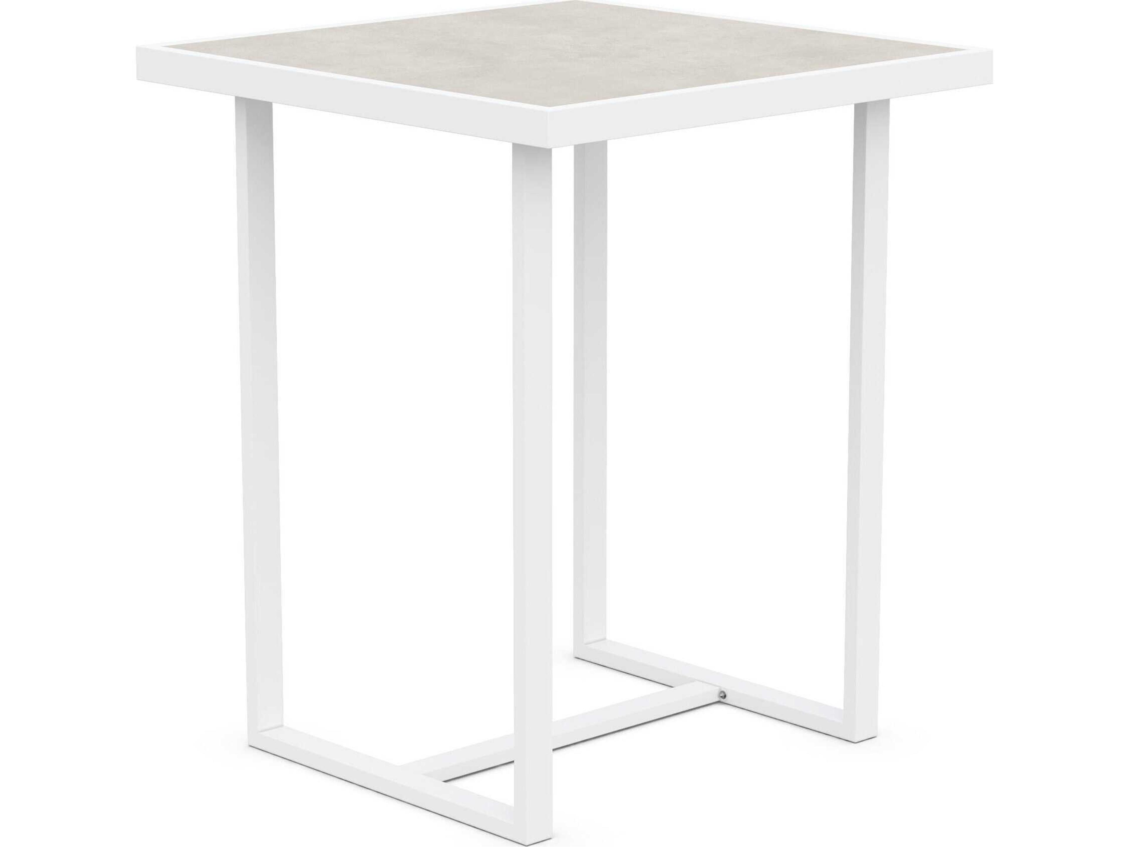 Pavia Bar Table in White Aluminum