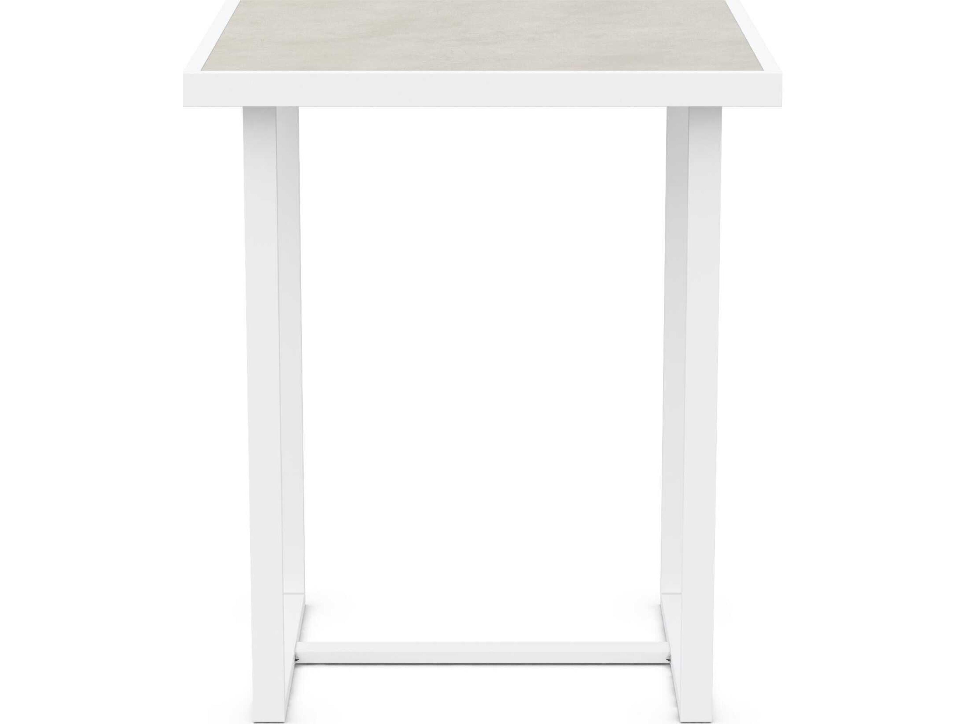 Azzurro Living Pavia Matte White Aluminum Square Bar Table