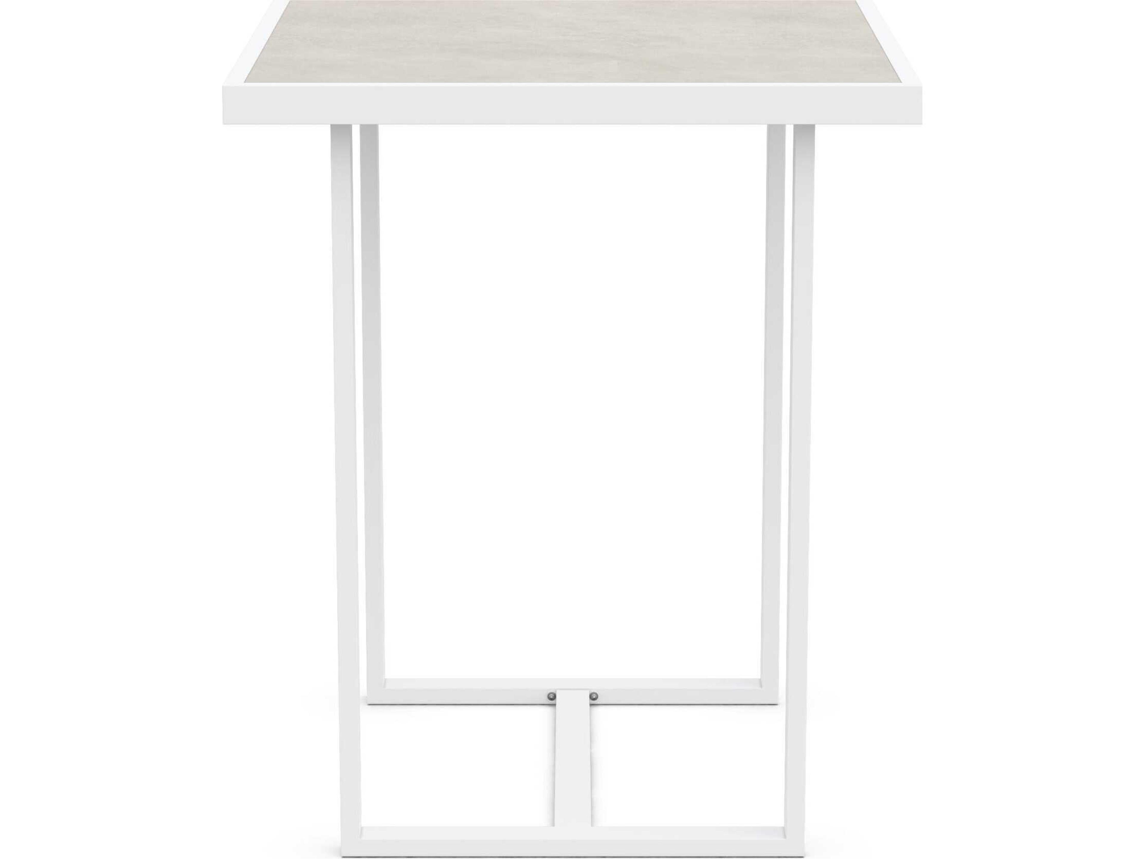 Azzurro Living Pavia Matte White Aluminum Square Bar Table