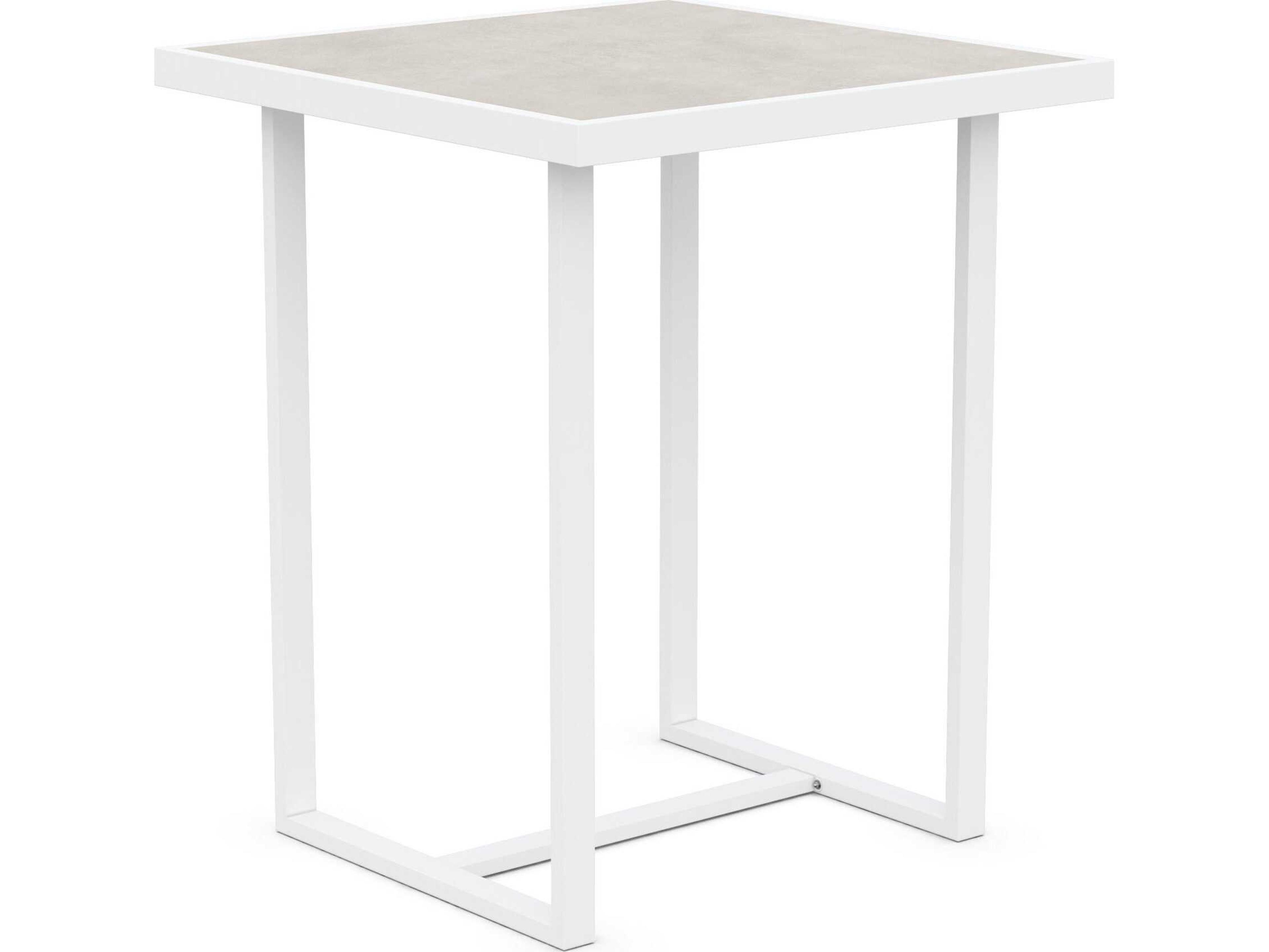 Azzurro Living Pavia Matte White Aluminum Square Bar Table