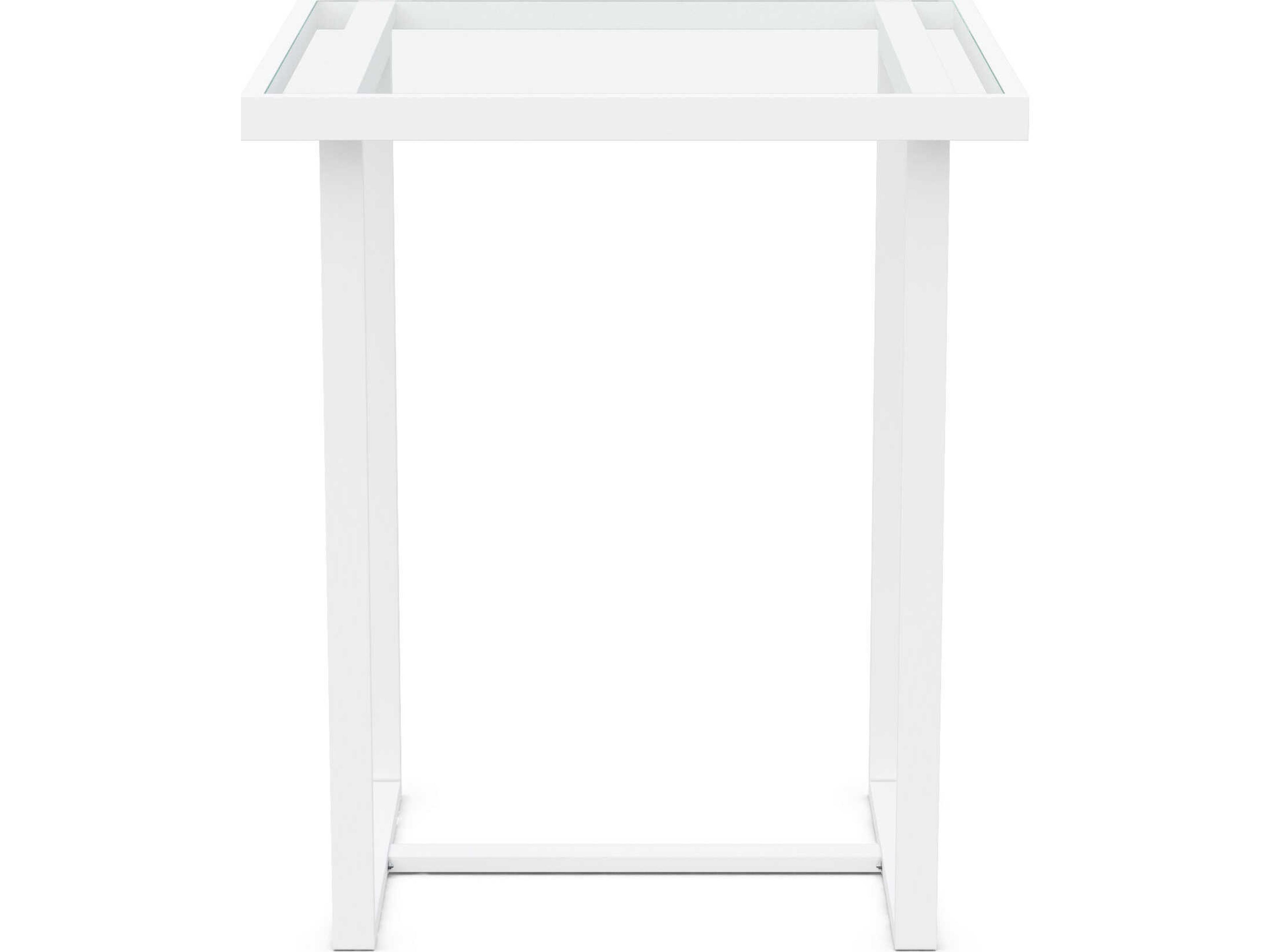 Azzurro Living Pavia Matte White Aluminum Square Bar Table