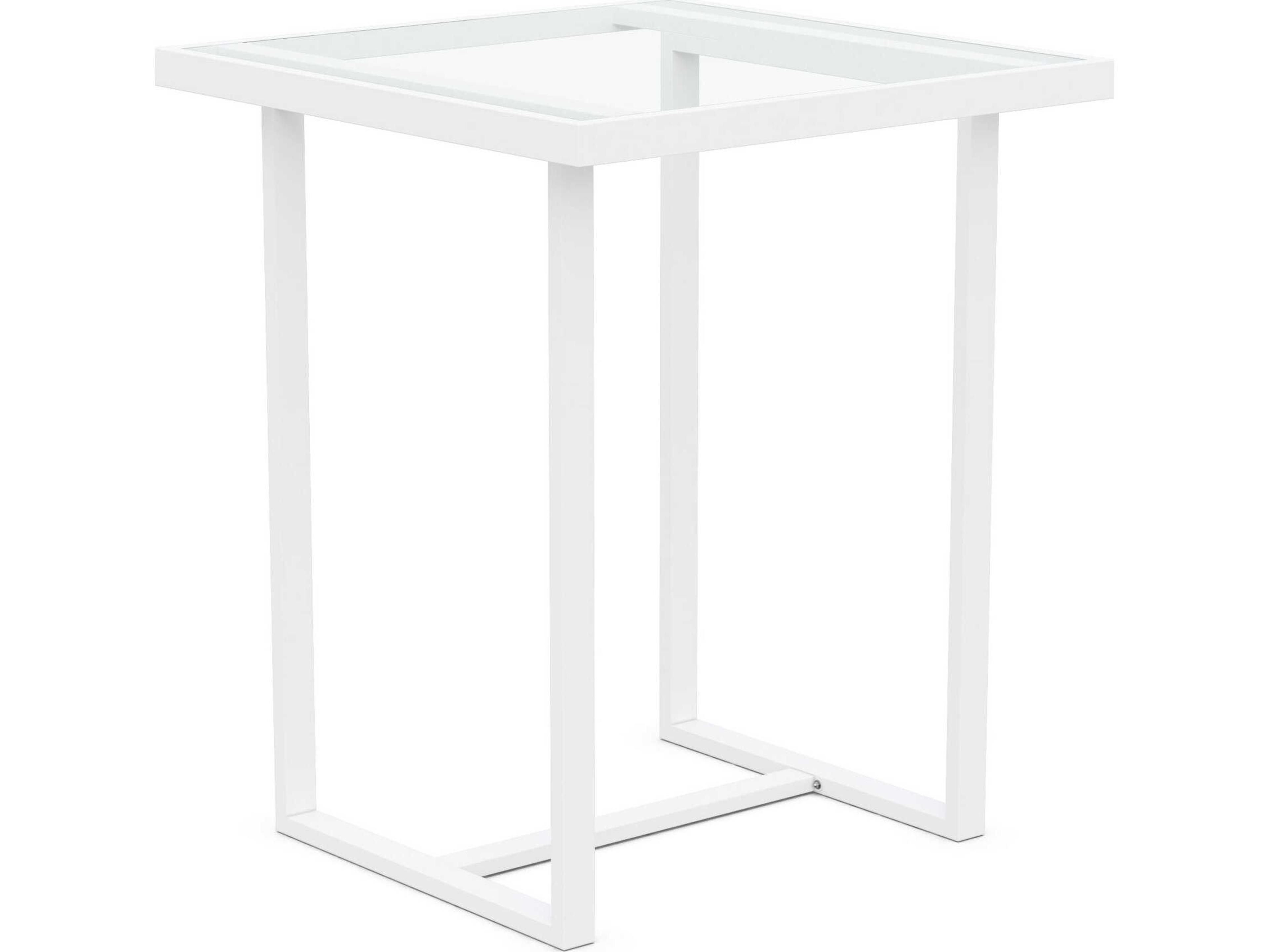 Azzurro Living Pavia Matte White Aluminum Square Bar Table