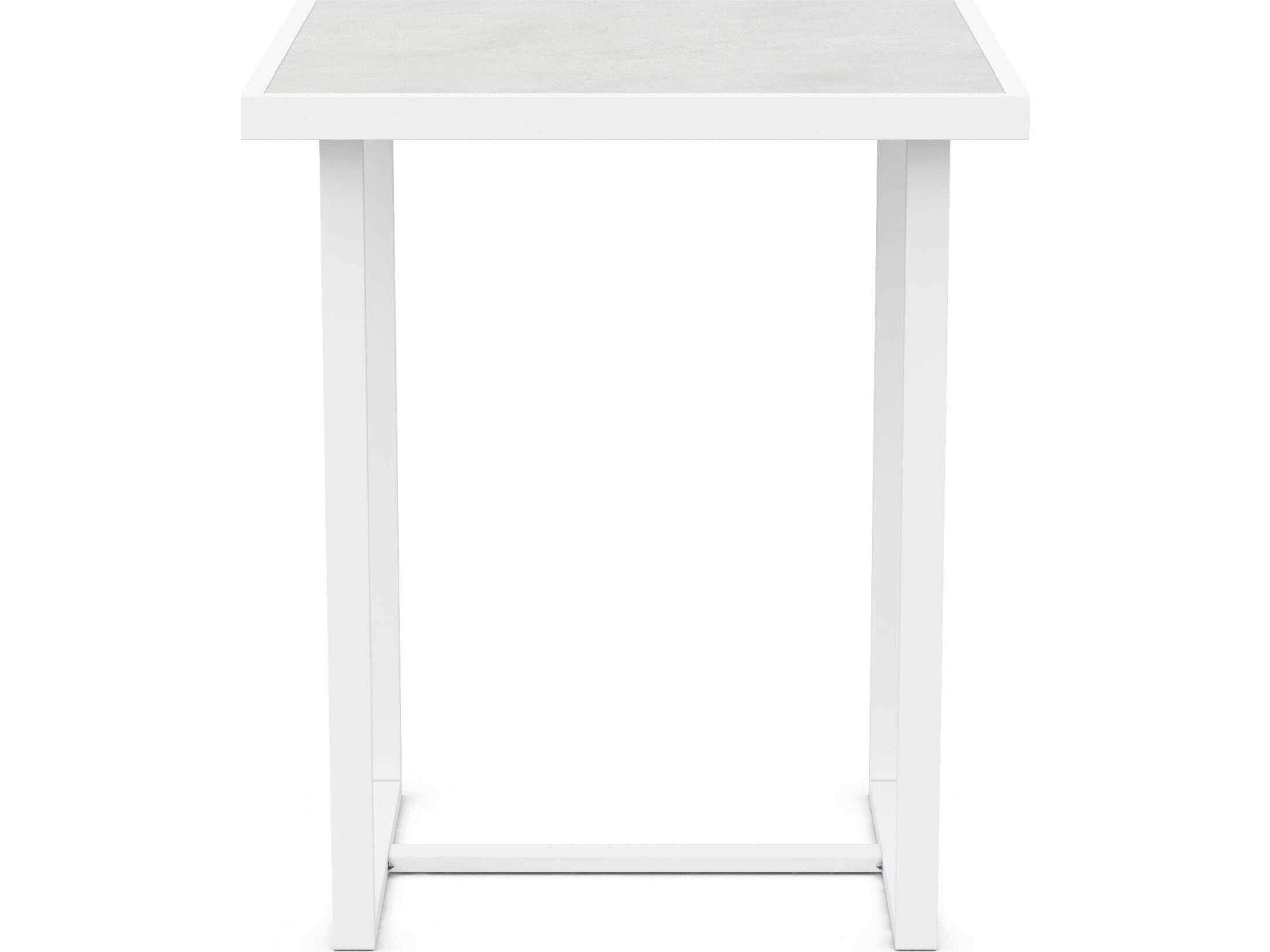 Azzurro Living Pavia Matte White Aluminum Square Bar Table