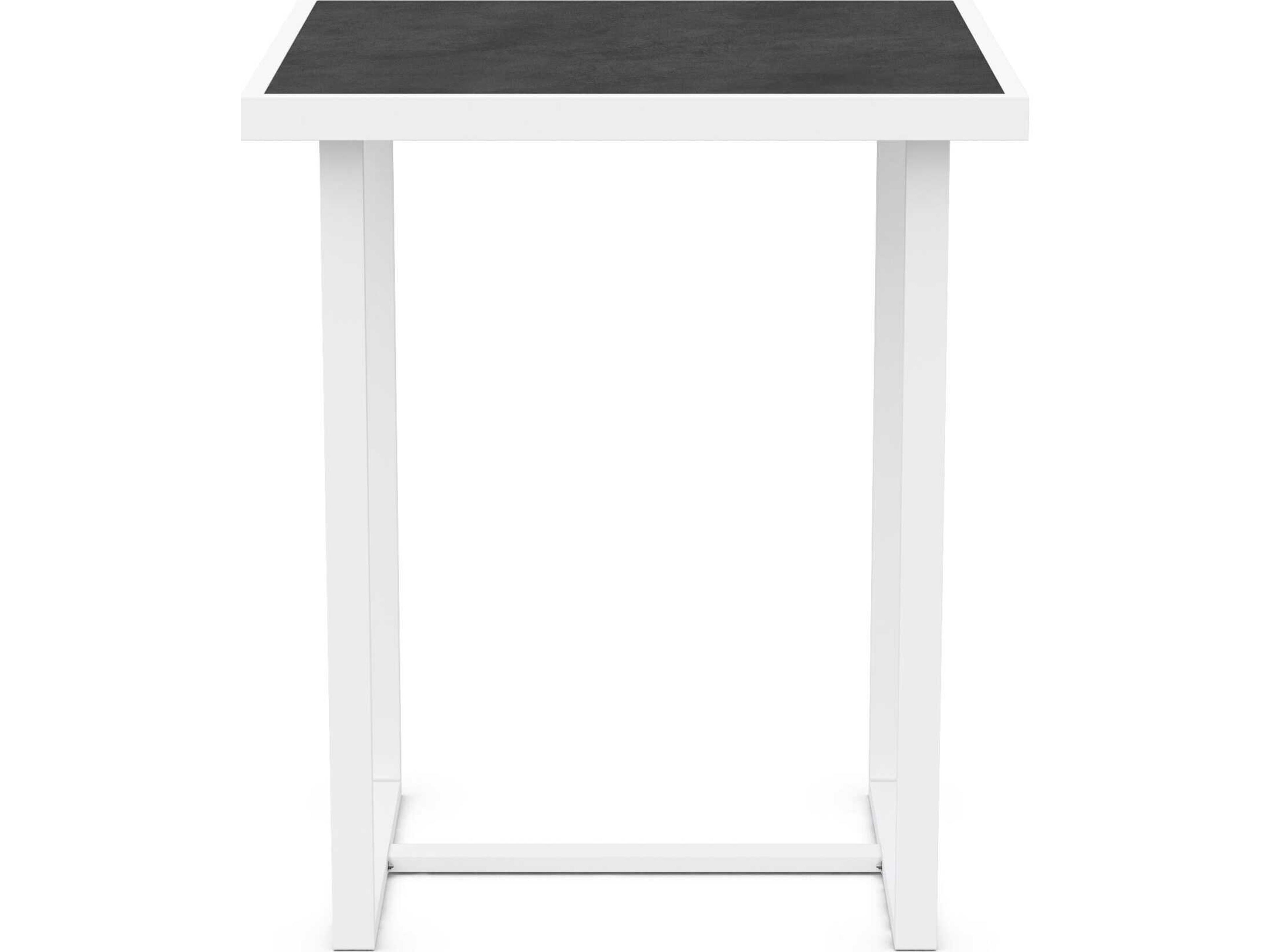 Azzurro Living Pavia Matte White Aluminum Square Bar Table