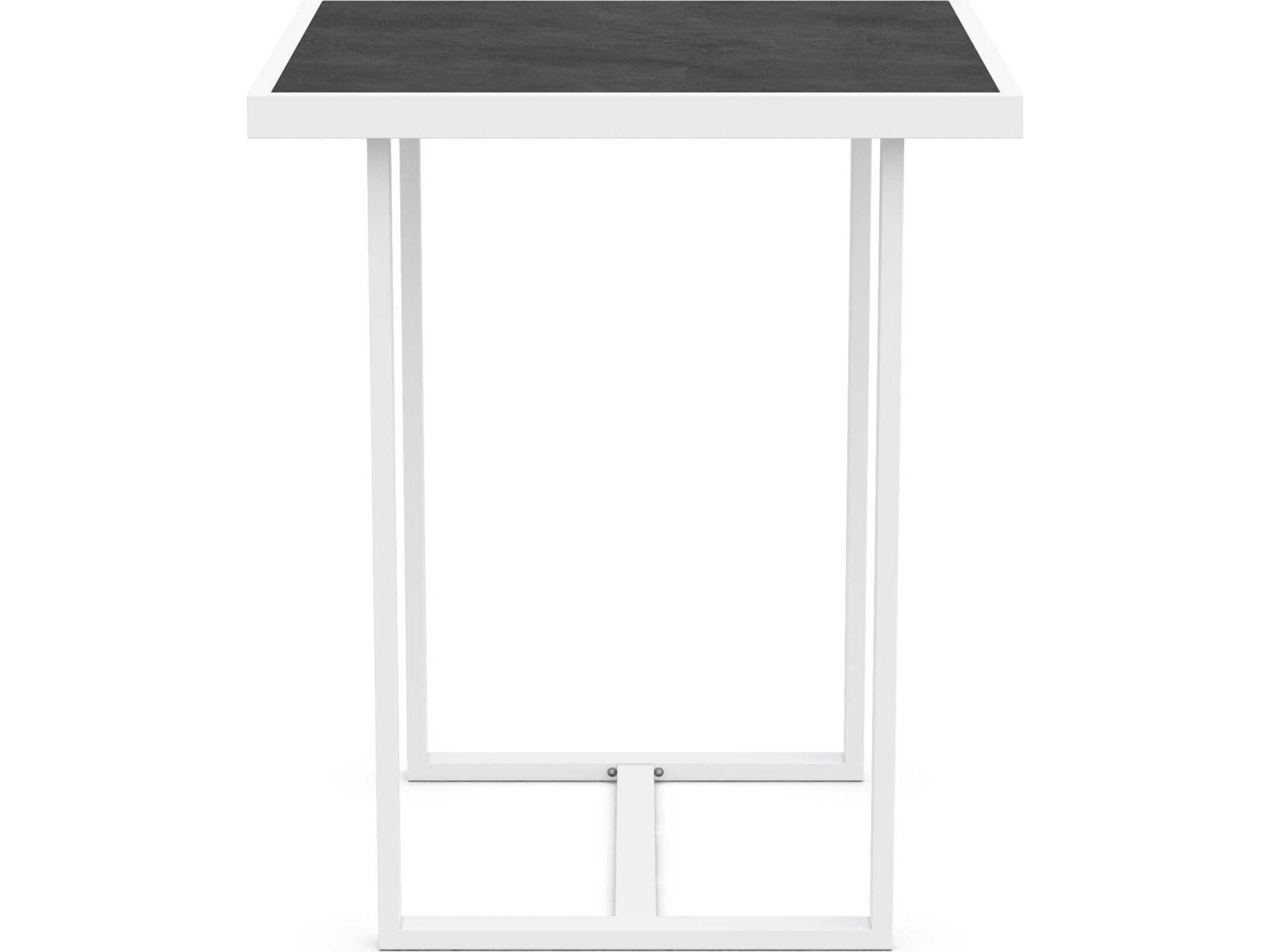 Azzurro Living Pavia Matte White Aluminum Square Bar Table