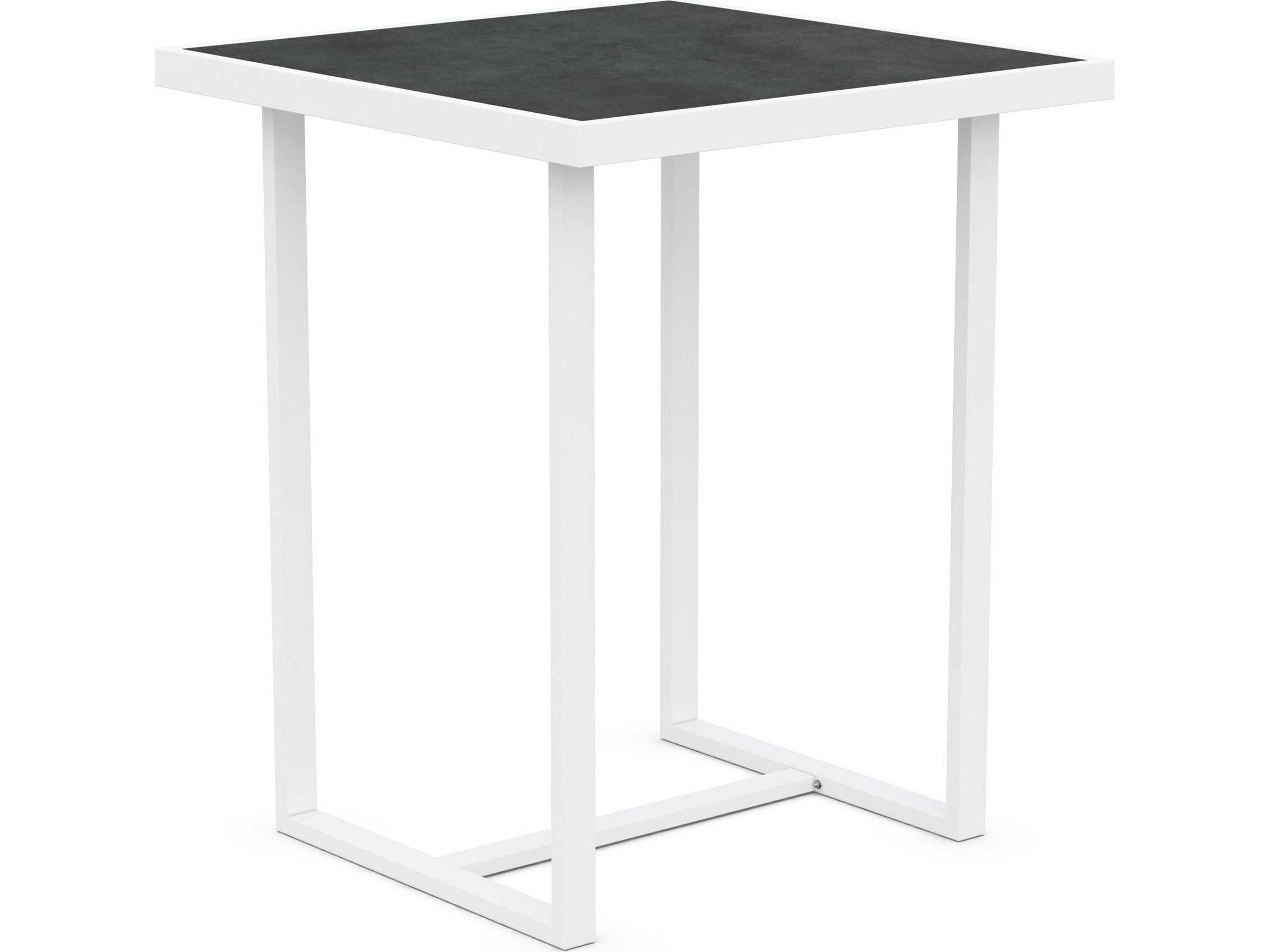 Azzurro Living Pavia Matte White Aluminum Square Bar Table