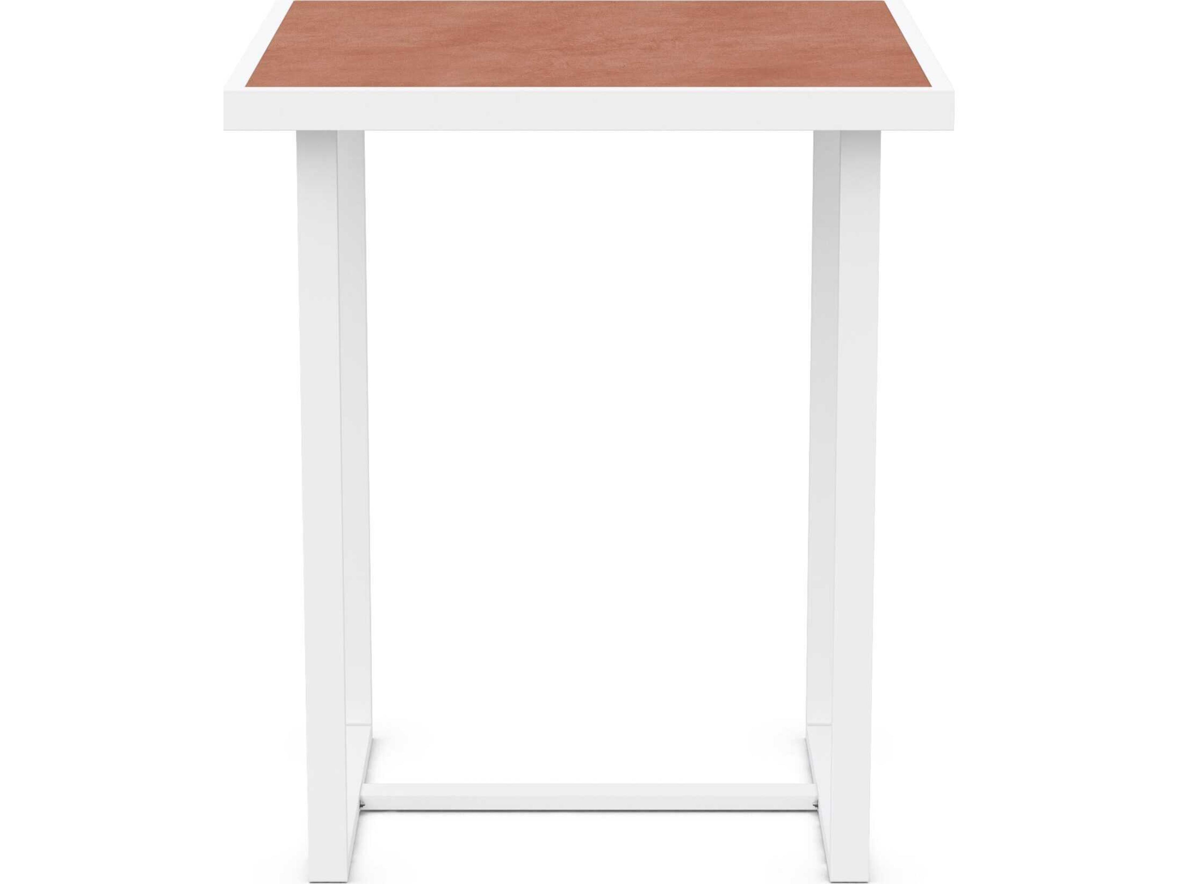 Azzurro Living Pavia Matte White Aluminum Square Bar Table