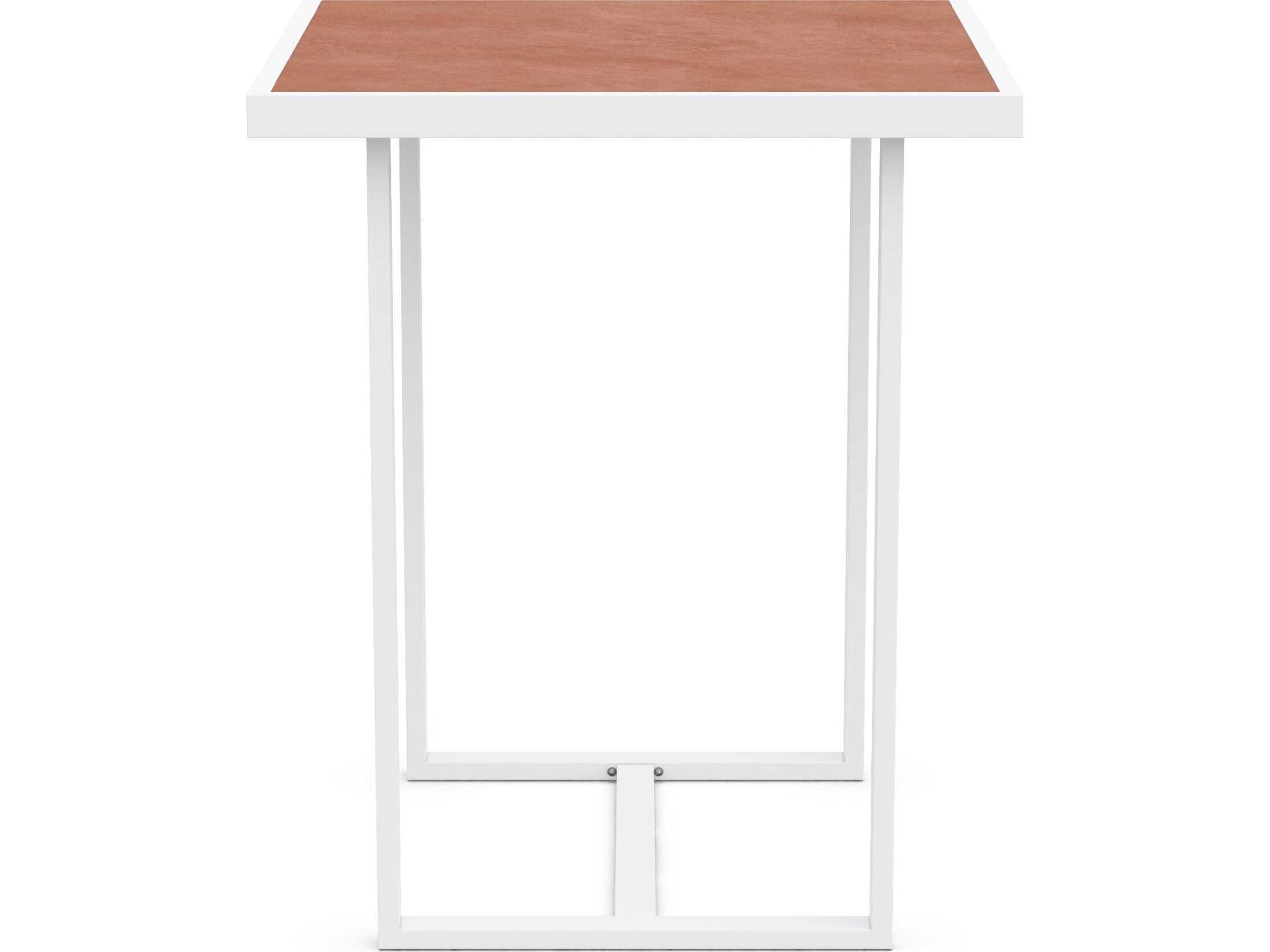Azzurro Living Pavia Matte White Aluminum Square Bar Table