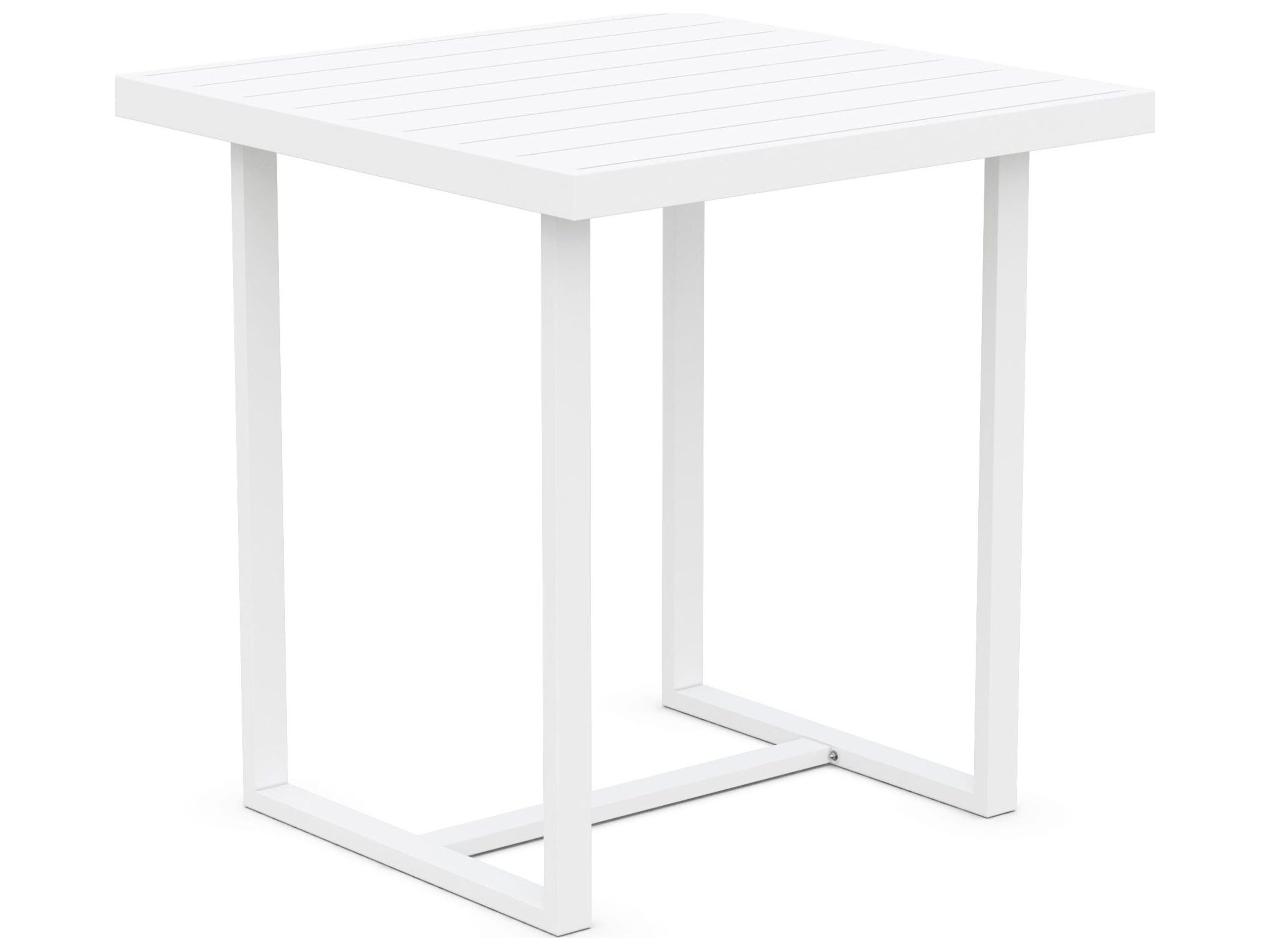Pavia Matte White Aluminum Square Patio Counter Table
