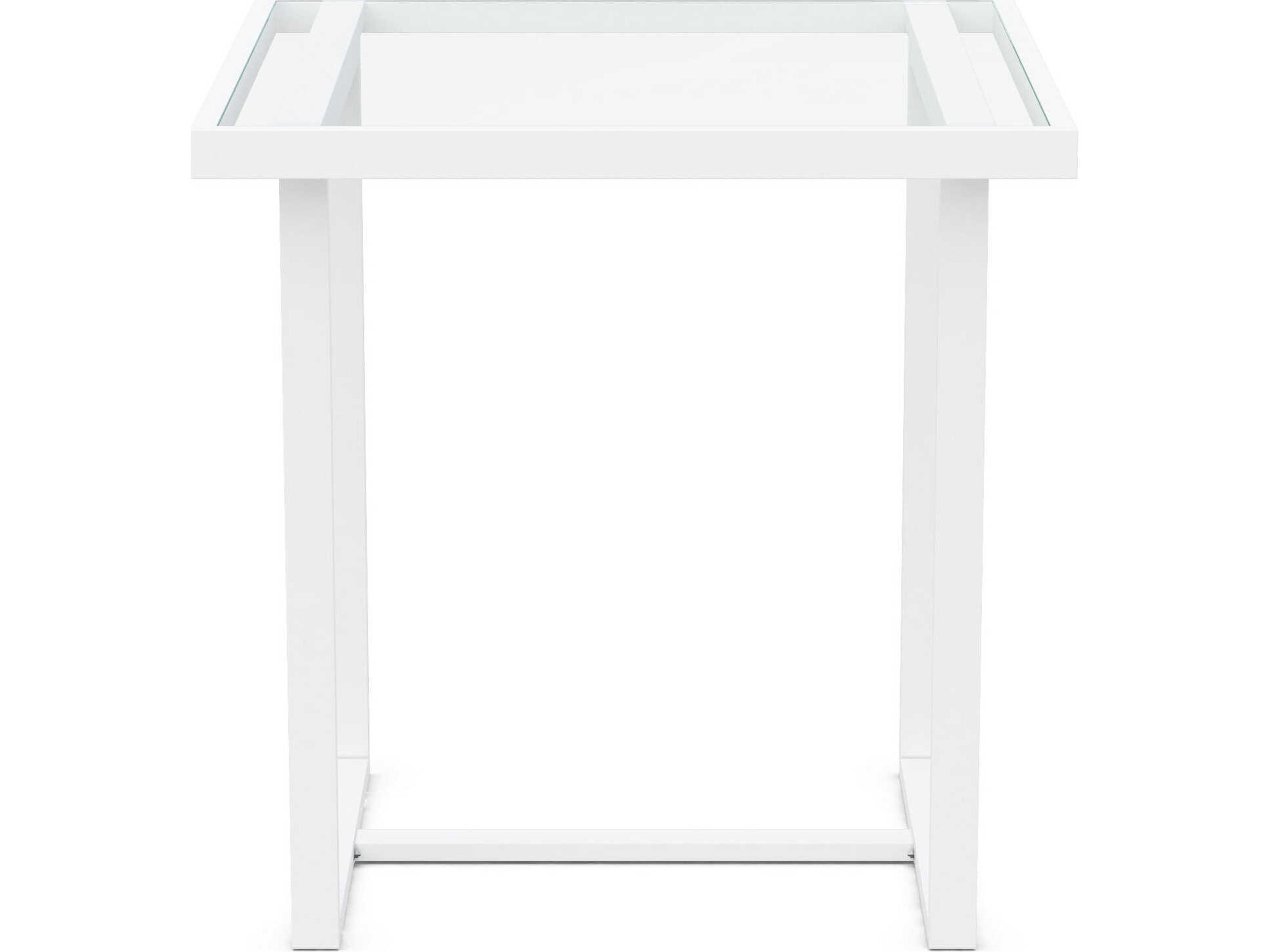 Azzurro Living Pavia Matte White Aluminum Square Counter Table