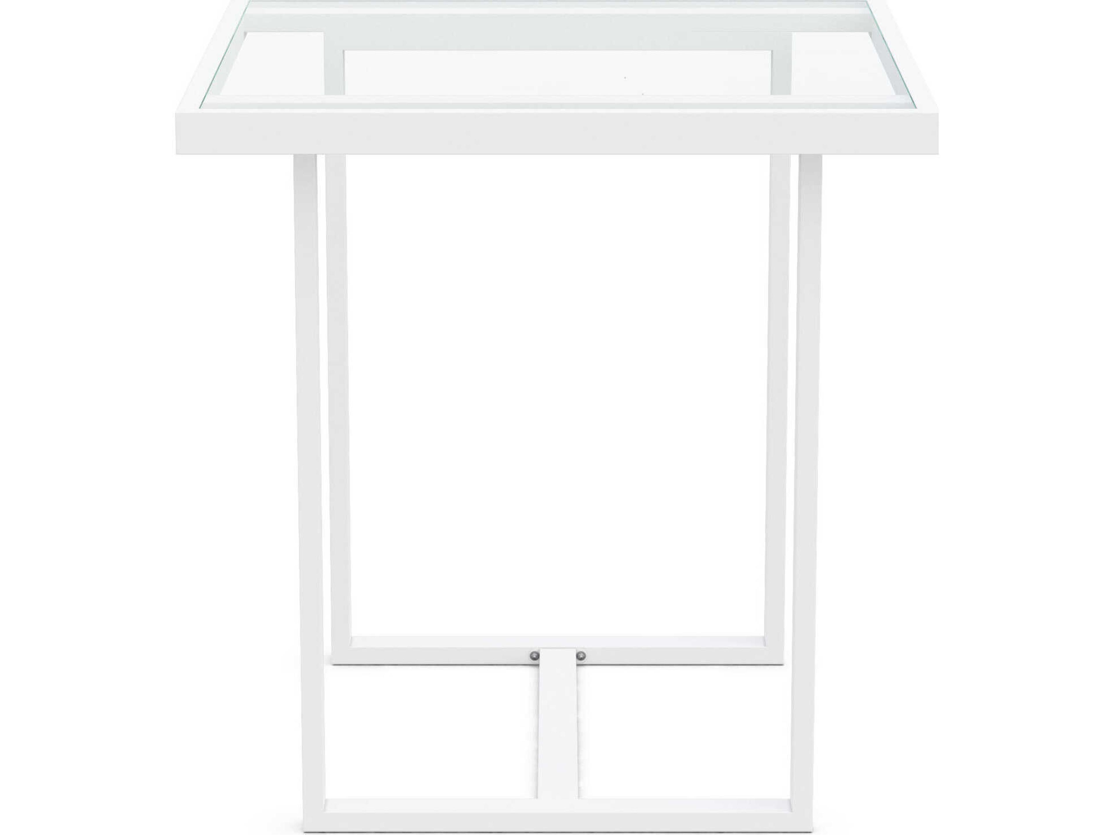 Azzurro Living Pavia Matte White Aluminum Square Counter Table