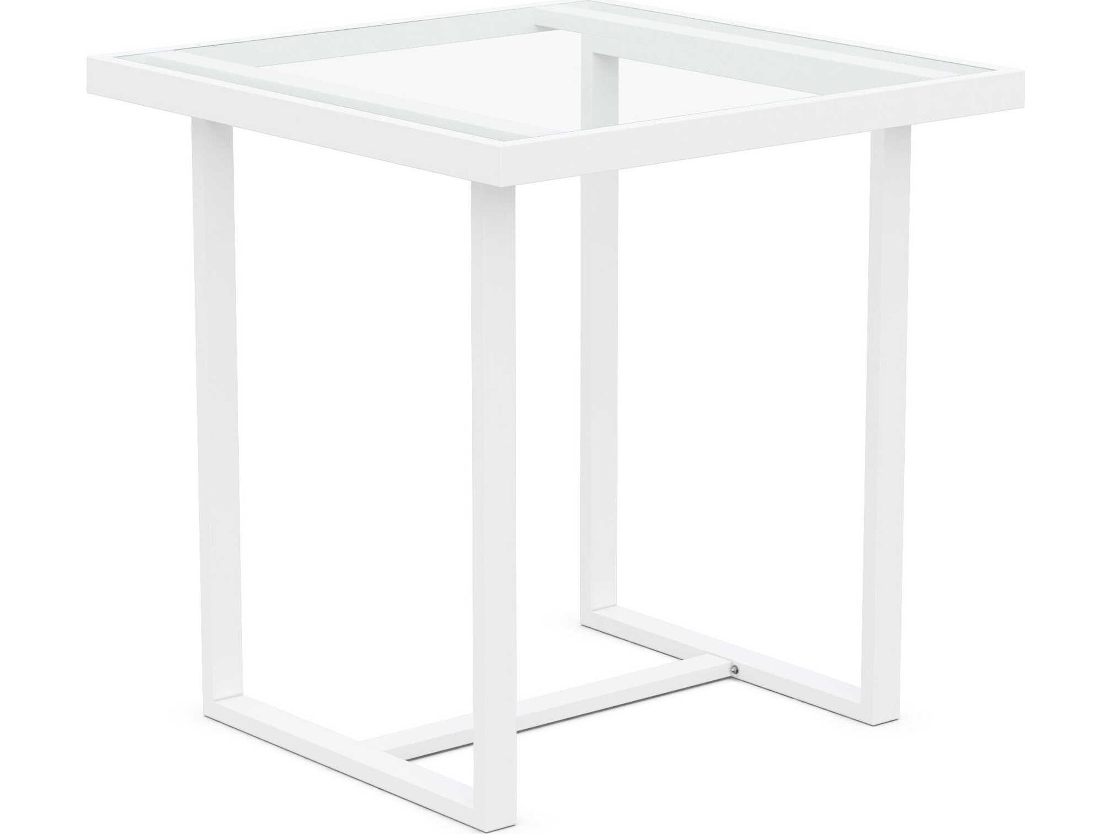 Azzurro Living Pavia Matte White Aluminum Square Counter Table