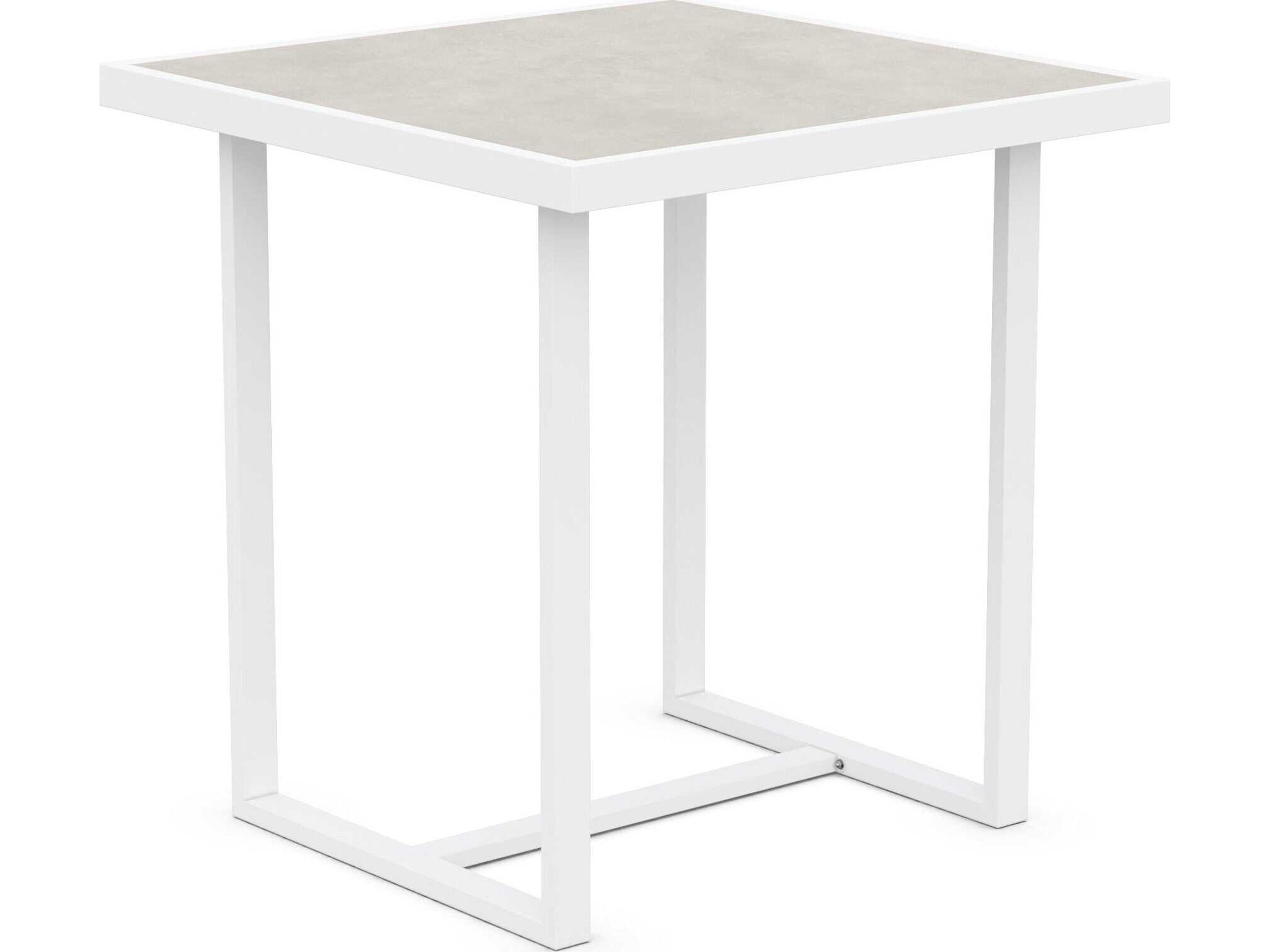 Azzurro Living Pavia Matte White Aluminum Square Counter Table