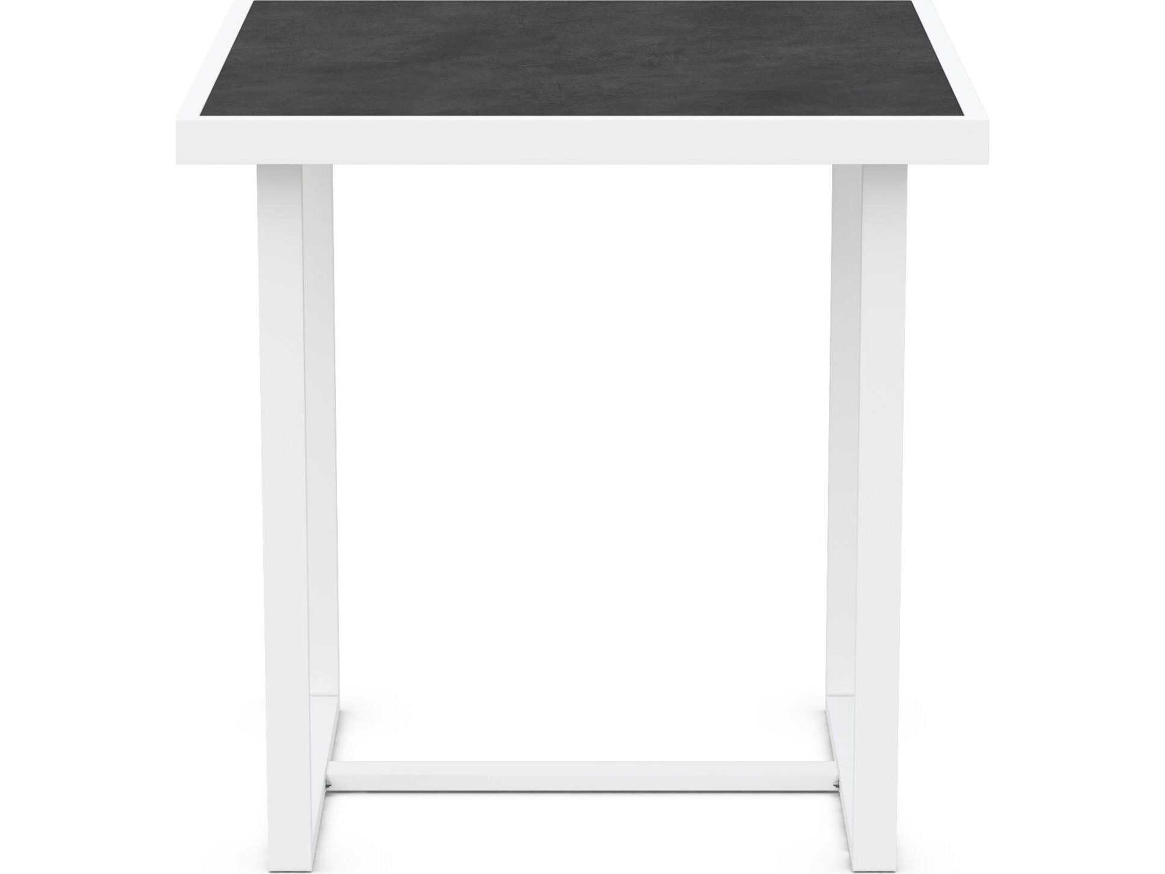 Azzurro Living Pavia Matte White Aluminum Square Counter Table