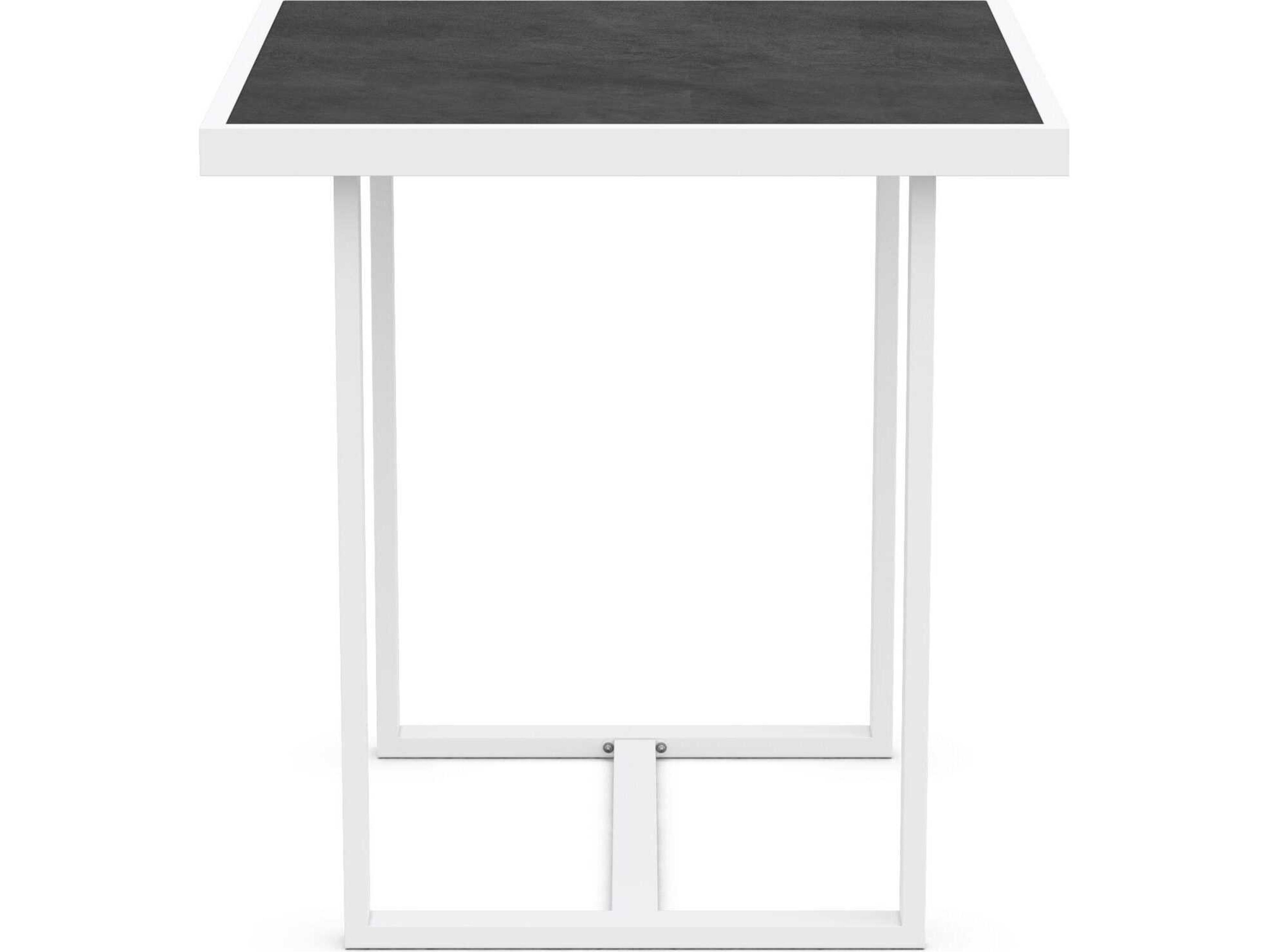 Azzurro Living Pavia Matte White Aluminum Square Counter Table