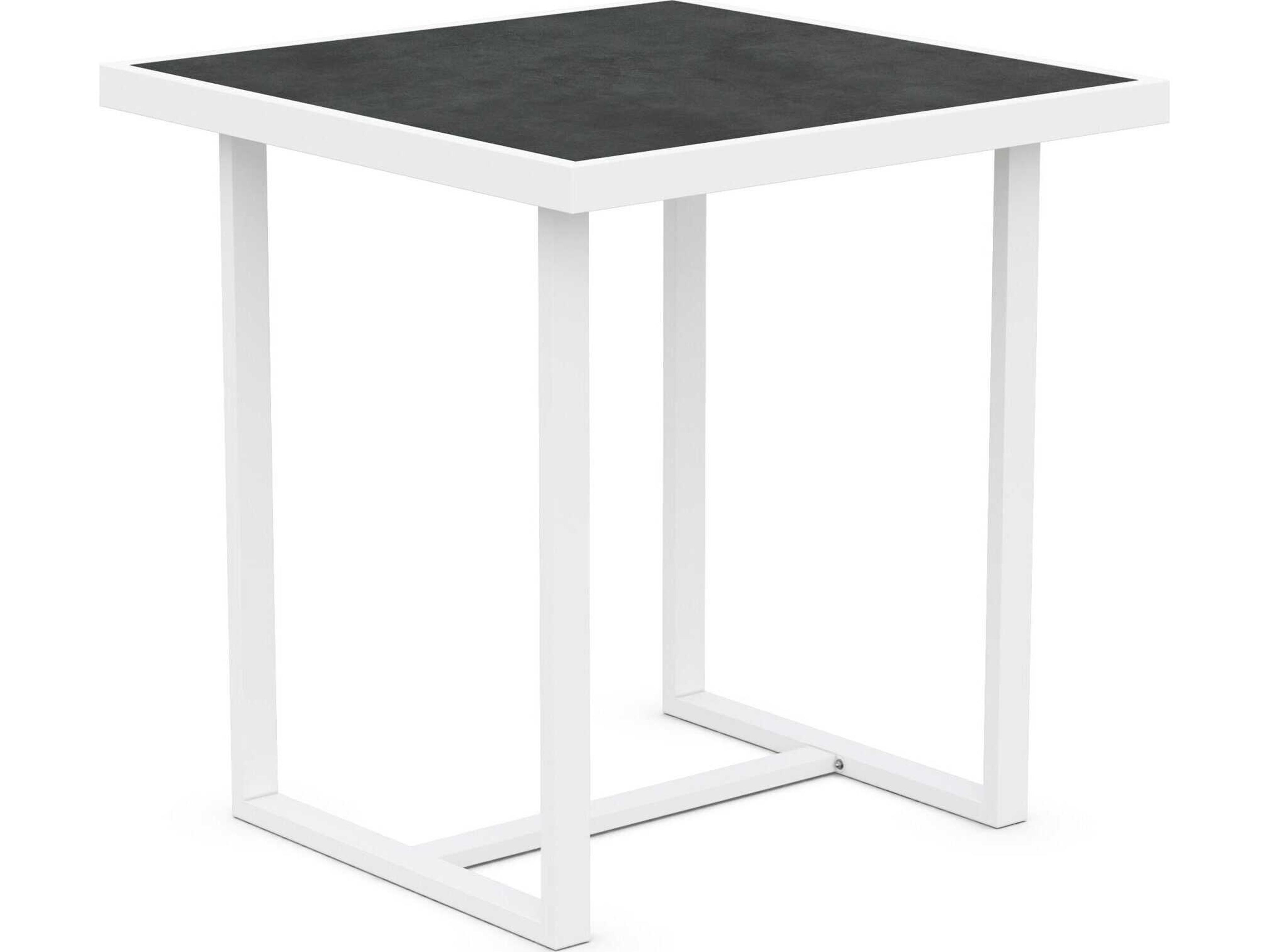 Azzurro Living Pavia Matte White Aluminum Square Counter Table