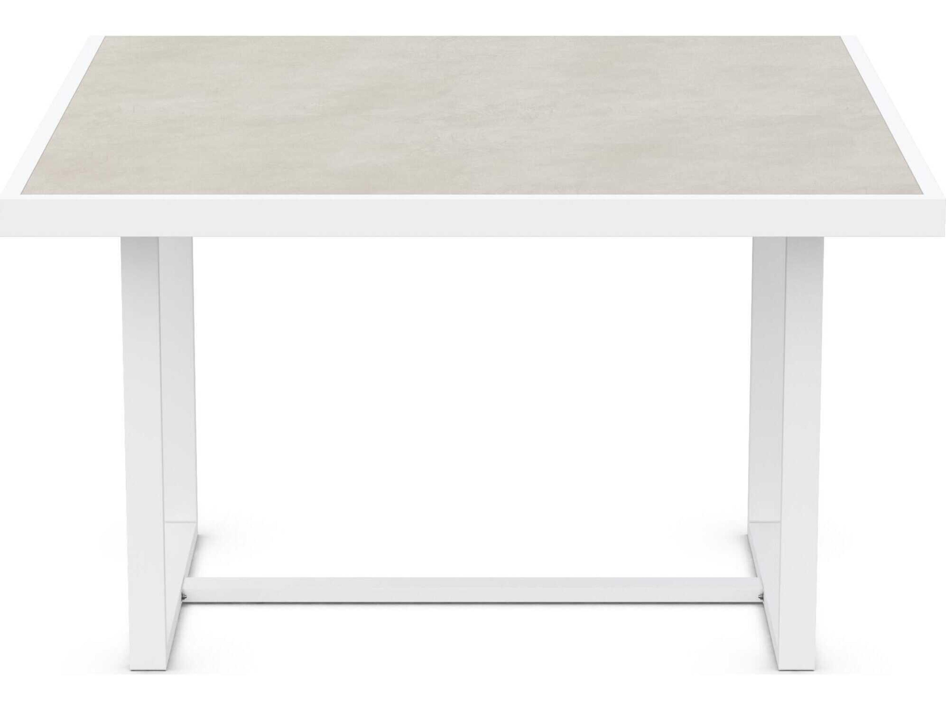 Azzurro Living Pavia Matte White Aluminum Square Dining Table