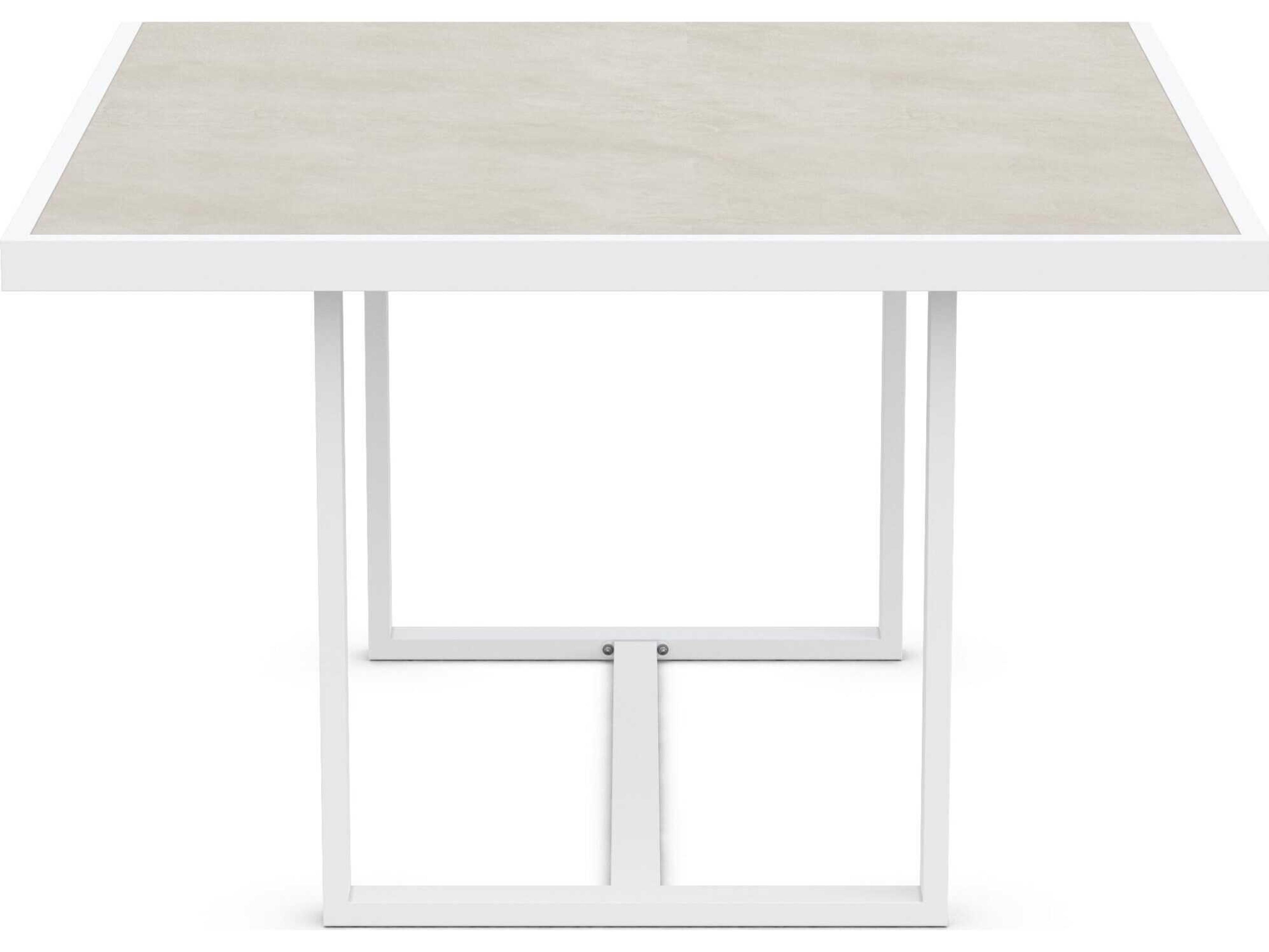 Azzurro Living Pavia Matte White Aluminum Square Dining Table