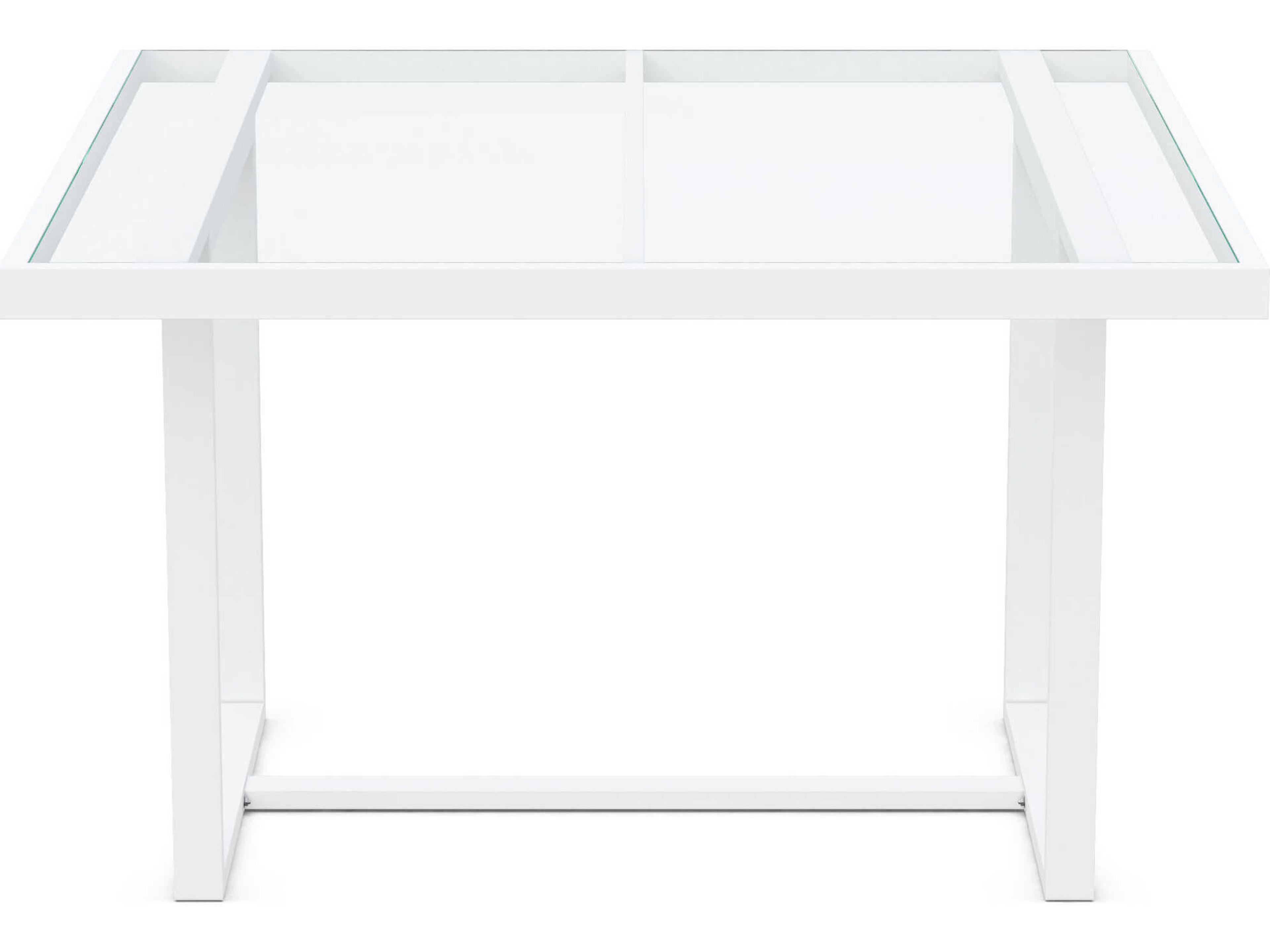 Azzurro Living Pavia Matte White Aluminum Square Dining Table