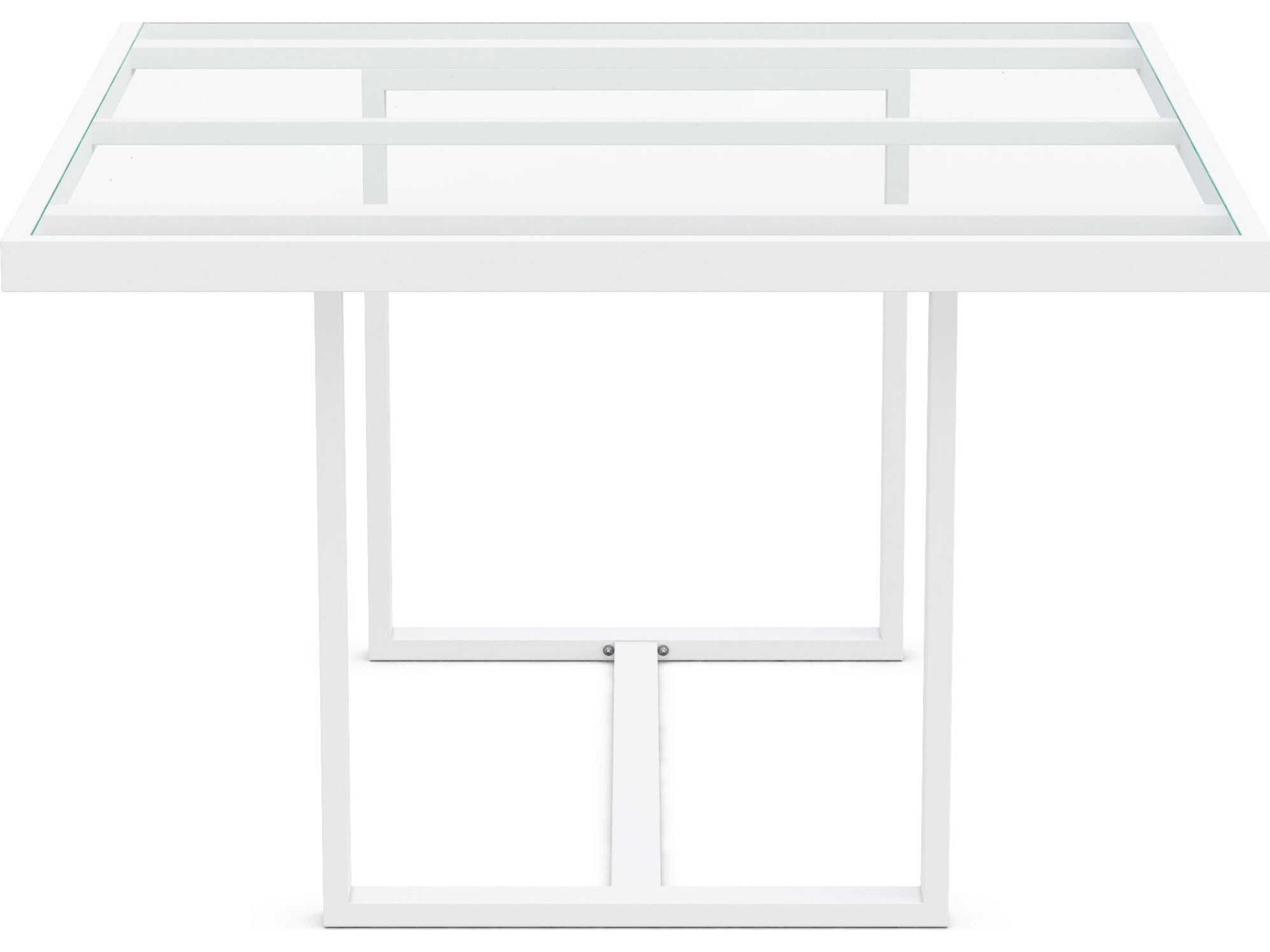 Azzurro Living Pavia Matte White Aluminum Square Dining Table