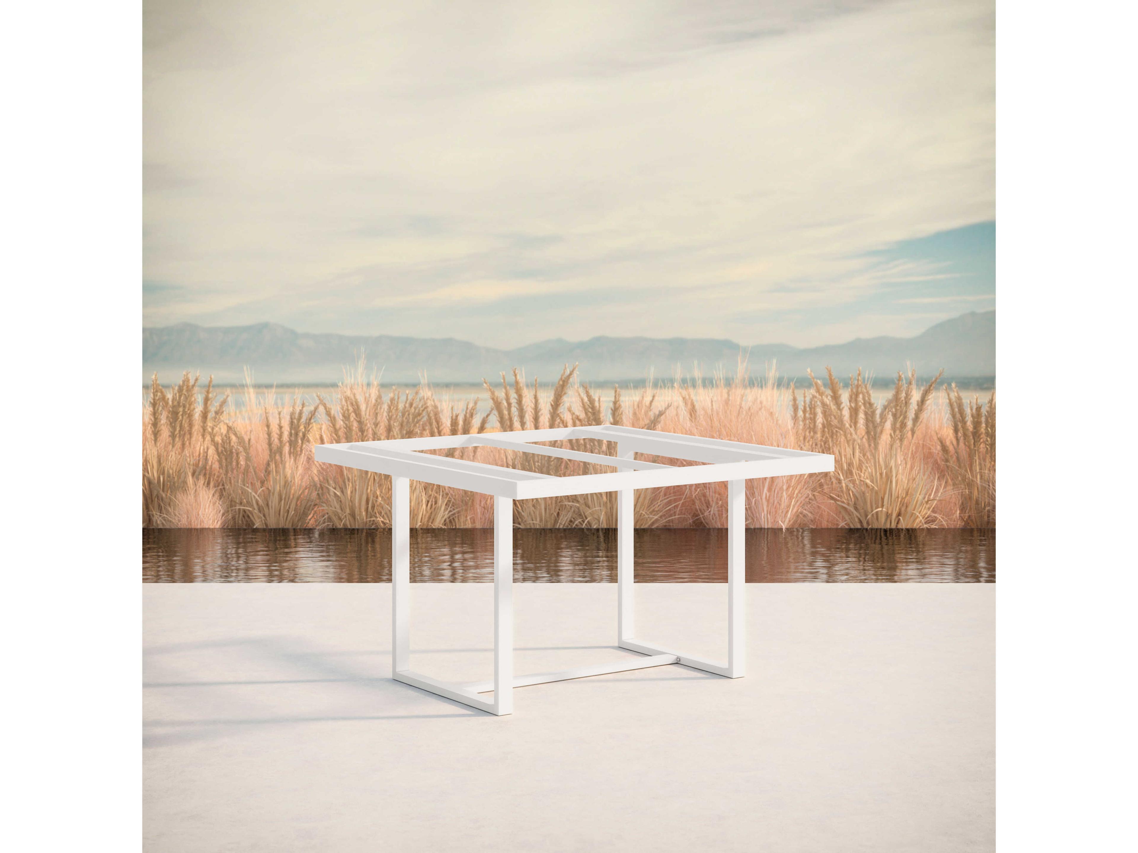 Azzurro Living Pavia Matte White Aluminum Square Dining Table