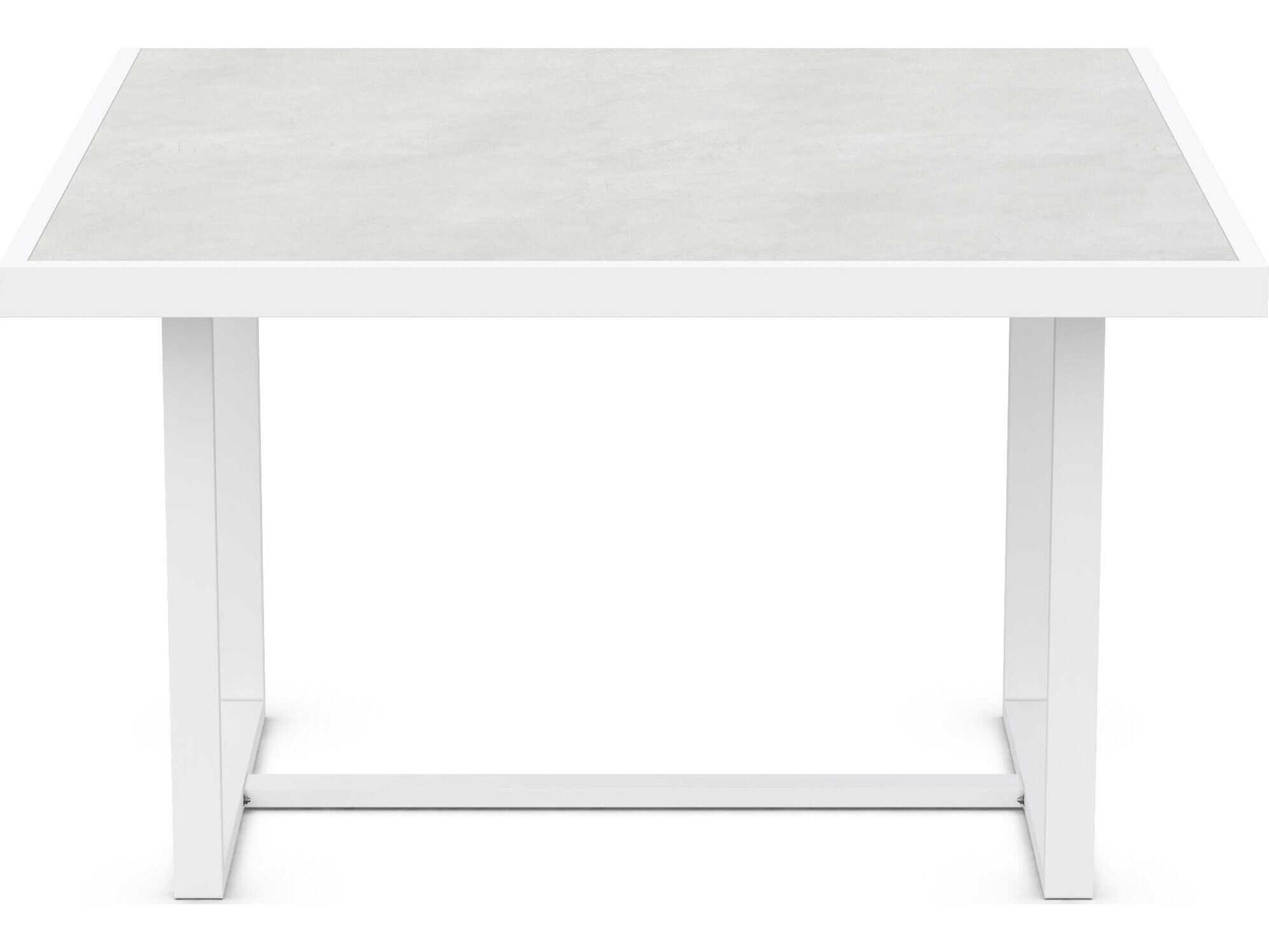 Azzurro Living Pavia Matte White Aluminum Square Dining Table