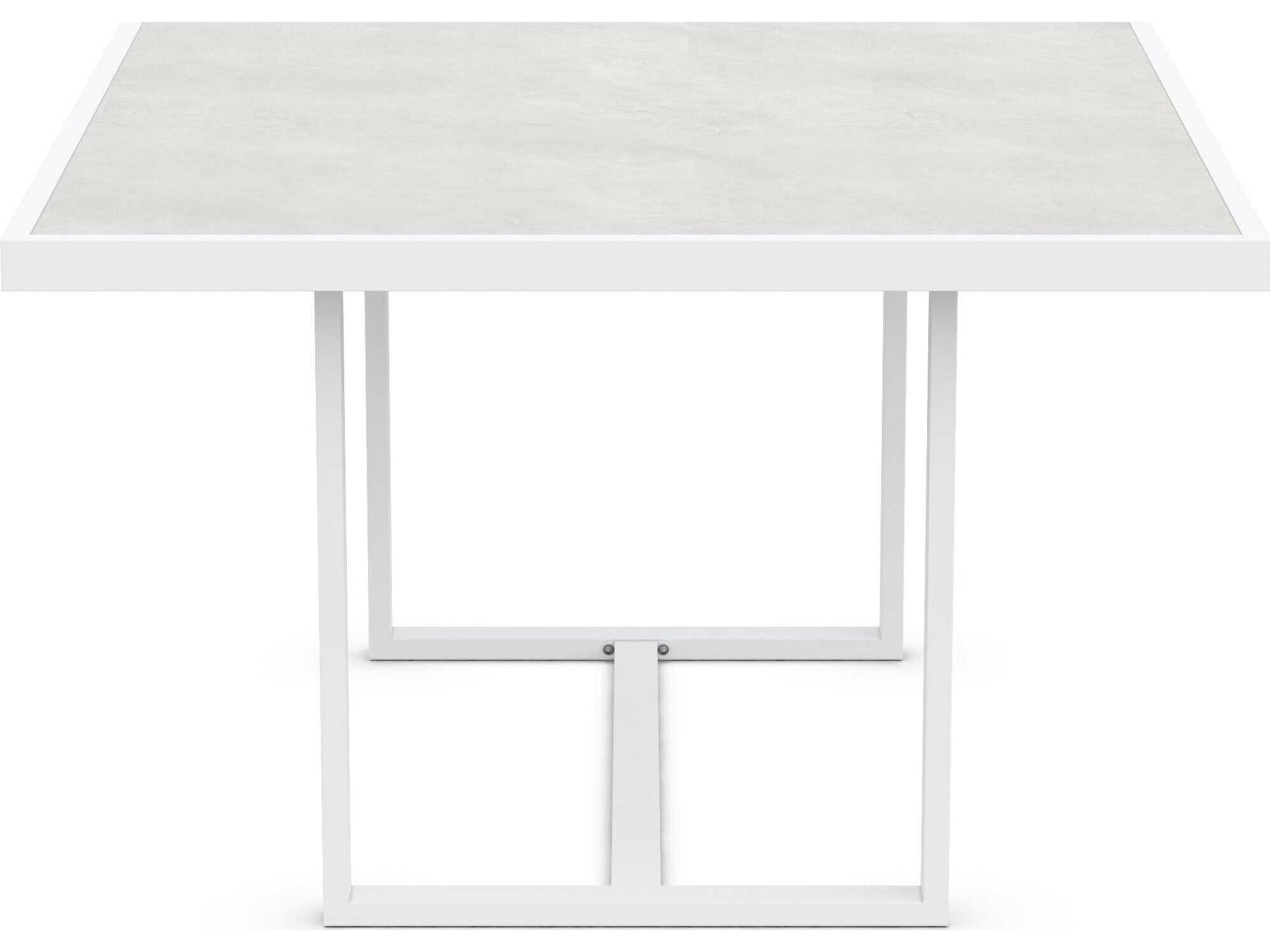 Azzurro Living Pavia Matte White Aluminum Square Dining Table