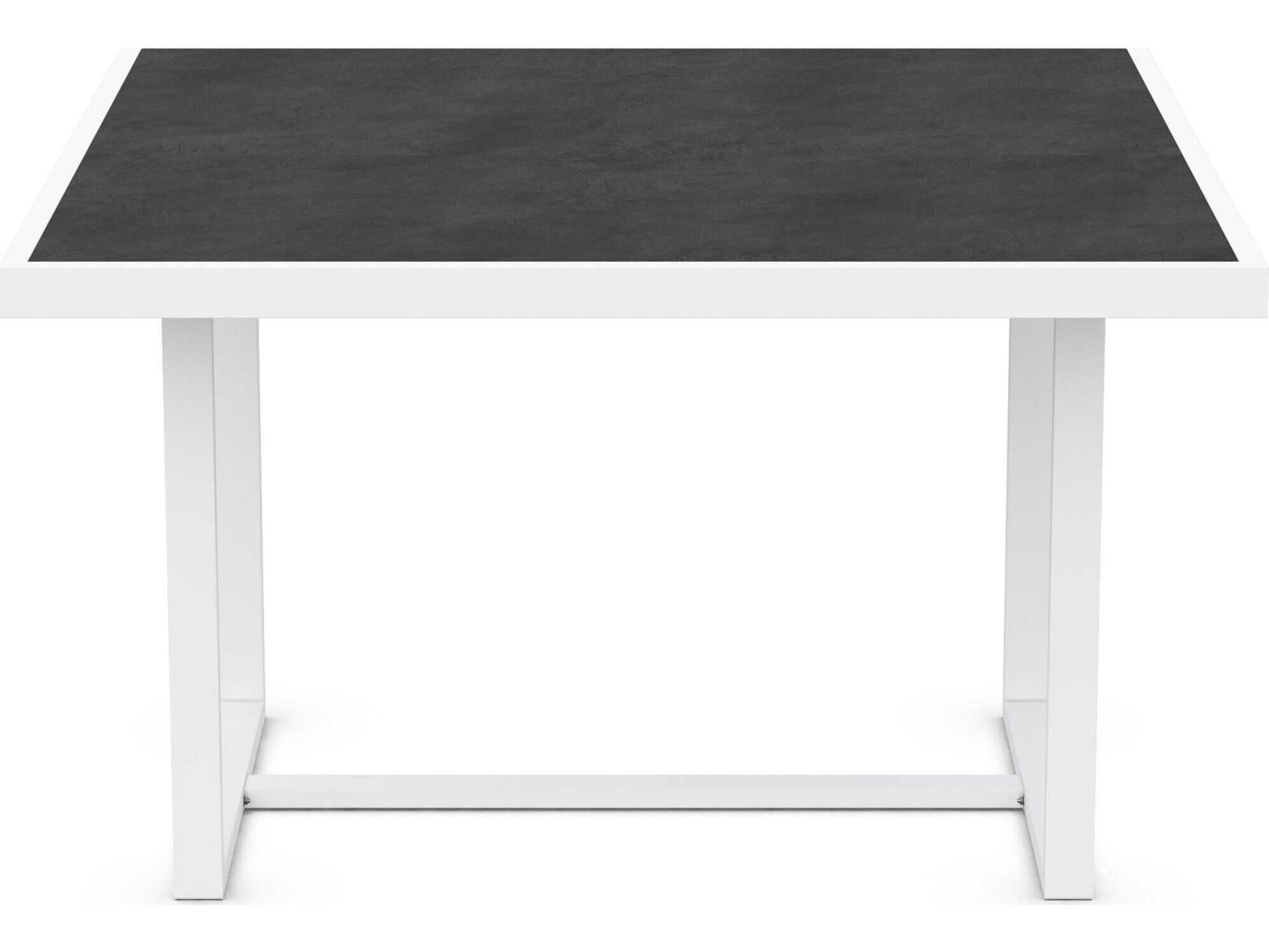 Azzurro Living Pavia Matte White Aluminum Square Dining Table
