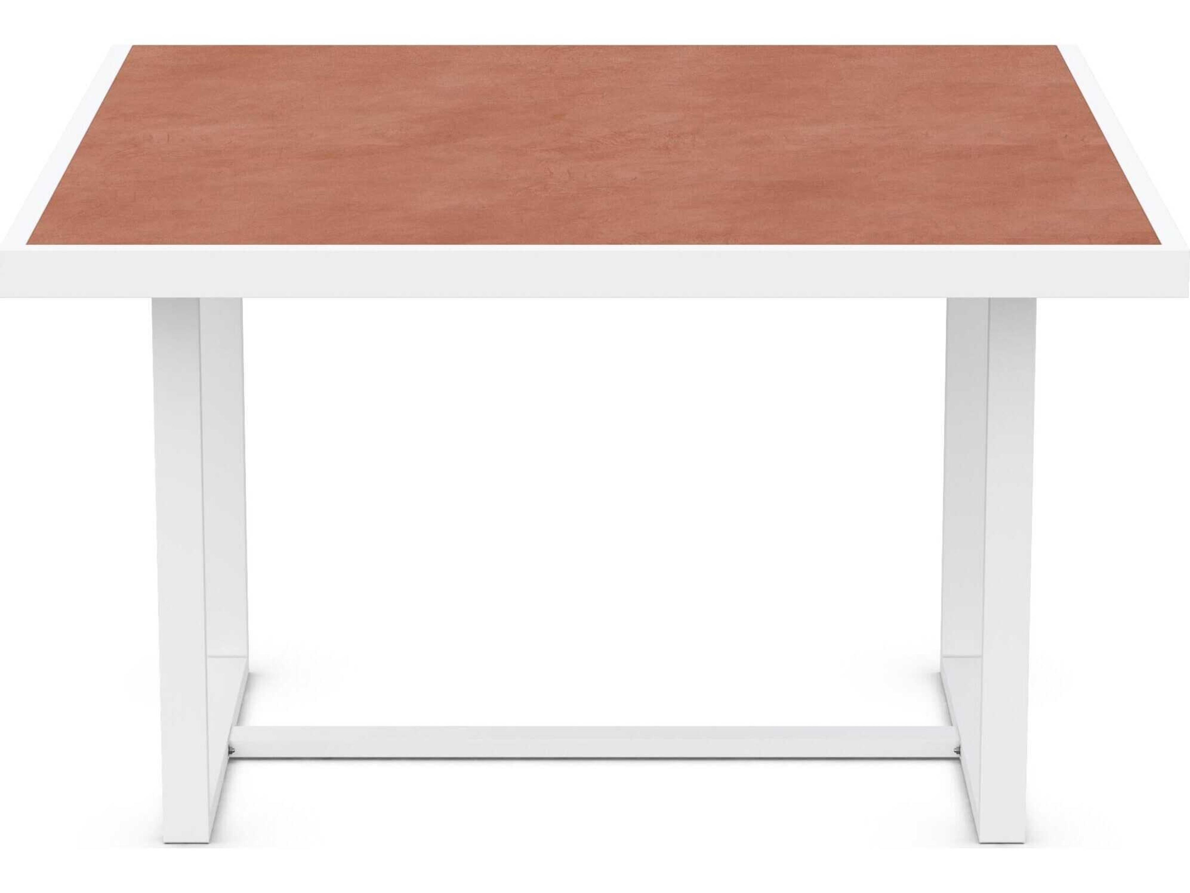 Azzurro Living Pavia Matte White Aluminum Square Dining Table