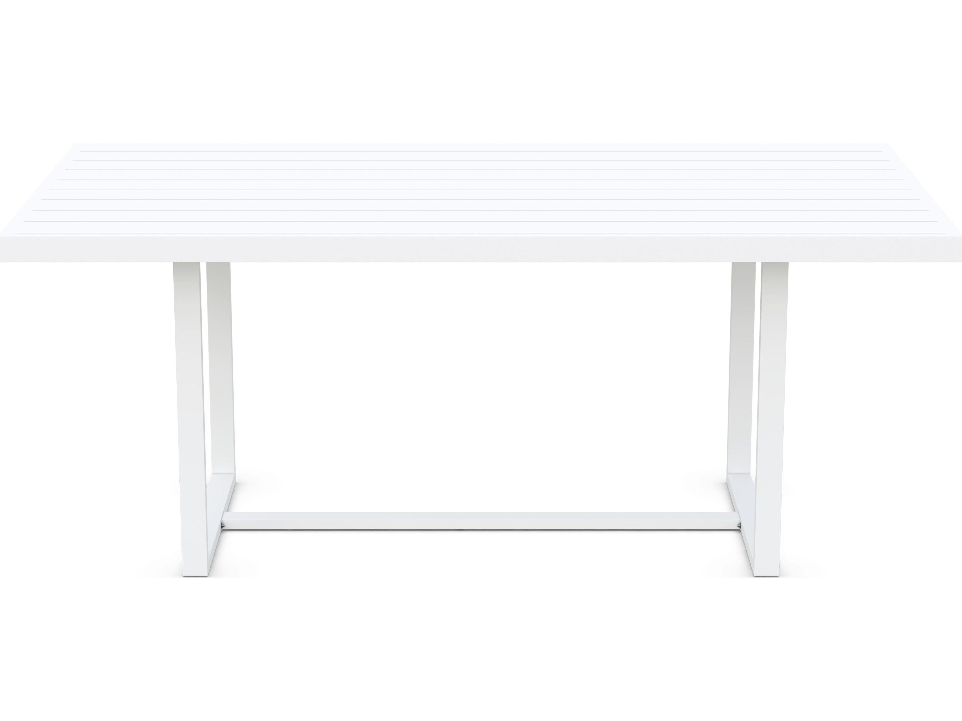 Azzurro Living Pavia Matte White Aluminum Rectangular Patio Dining Table