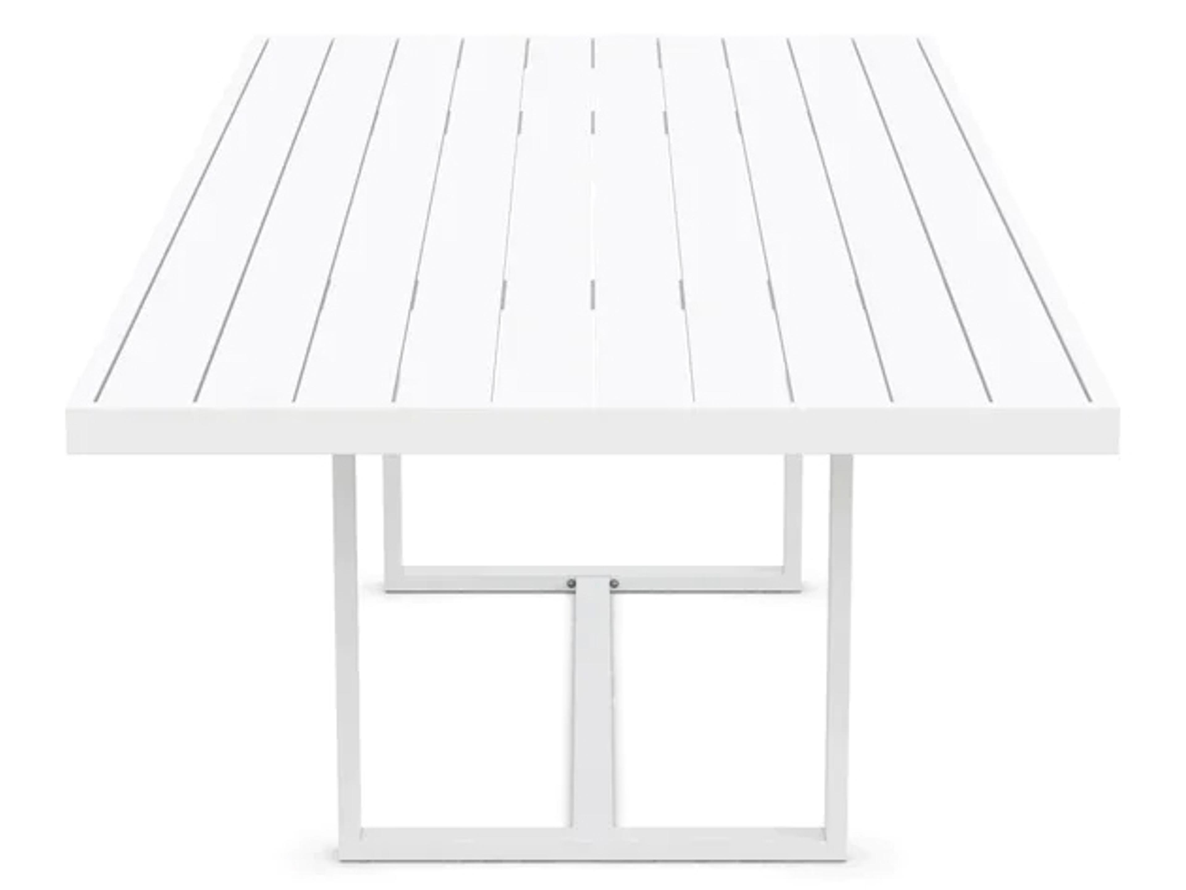 Azzurro Living Pavia Matte White Aluminum Rectangular Outdoor Dining Table