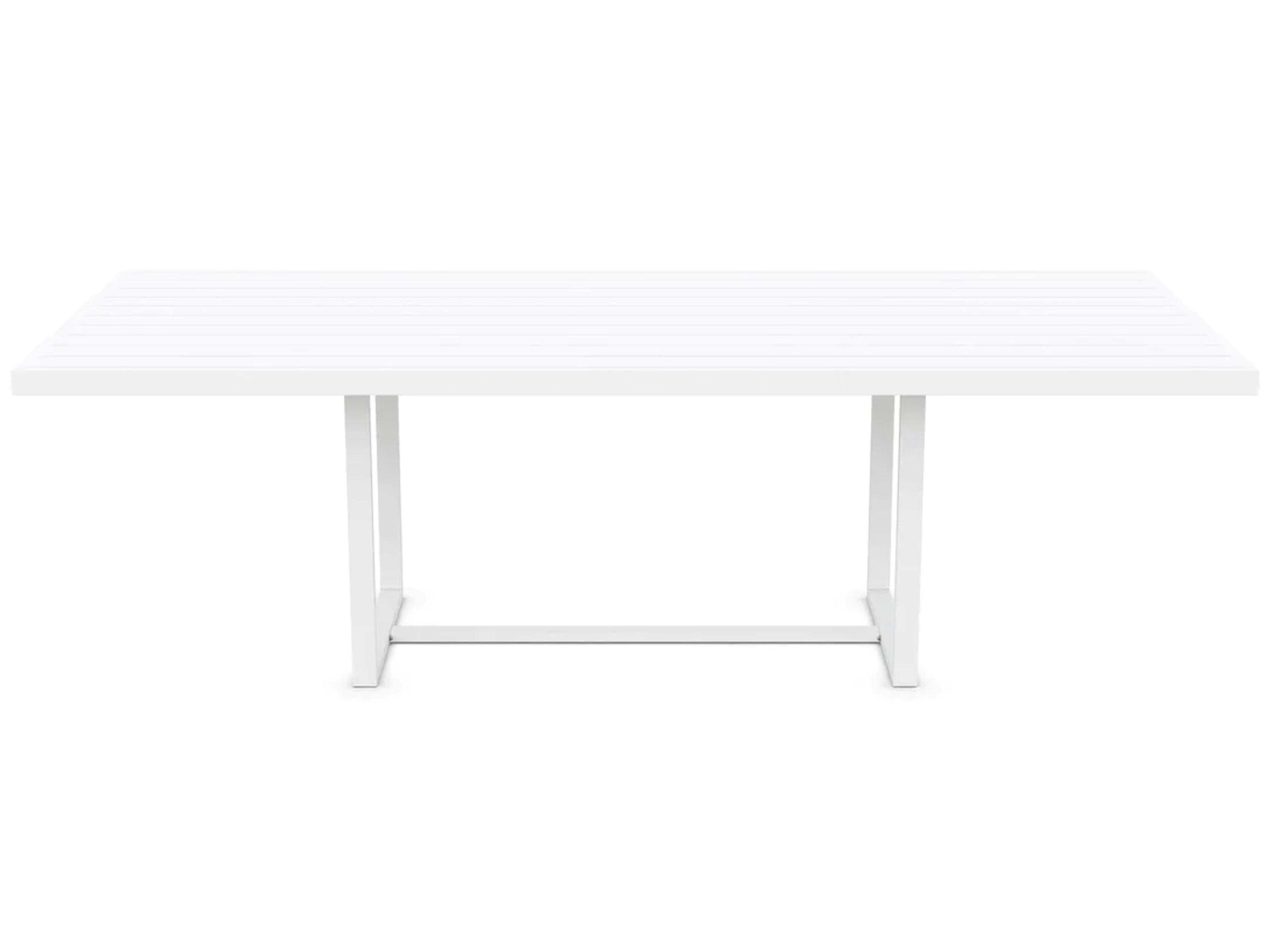 Azzurro Living Pavia Matte White Aluminum Rectangular Outdoor Dining Table