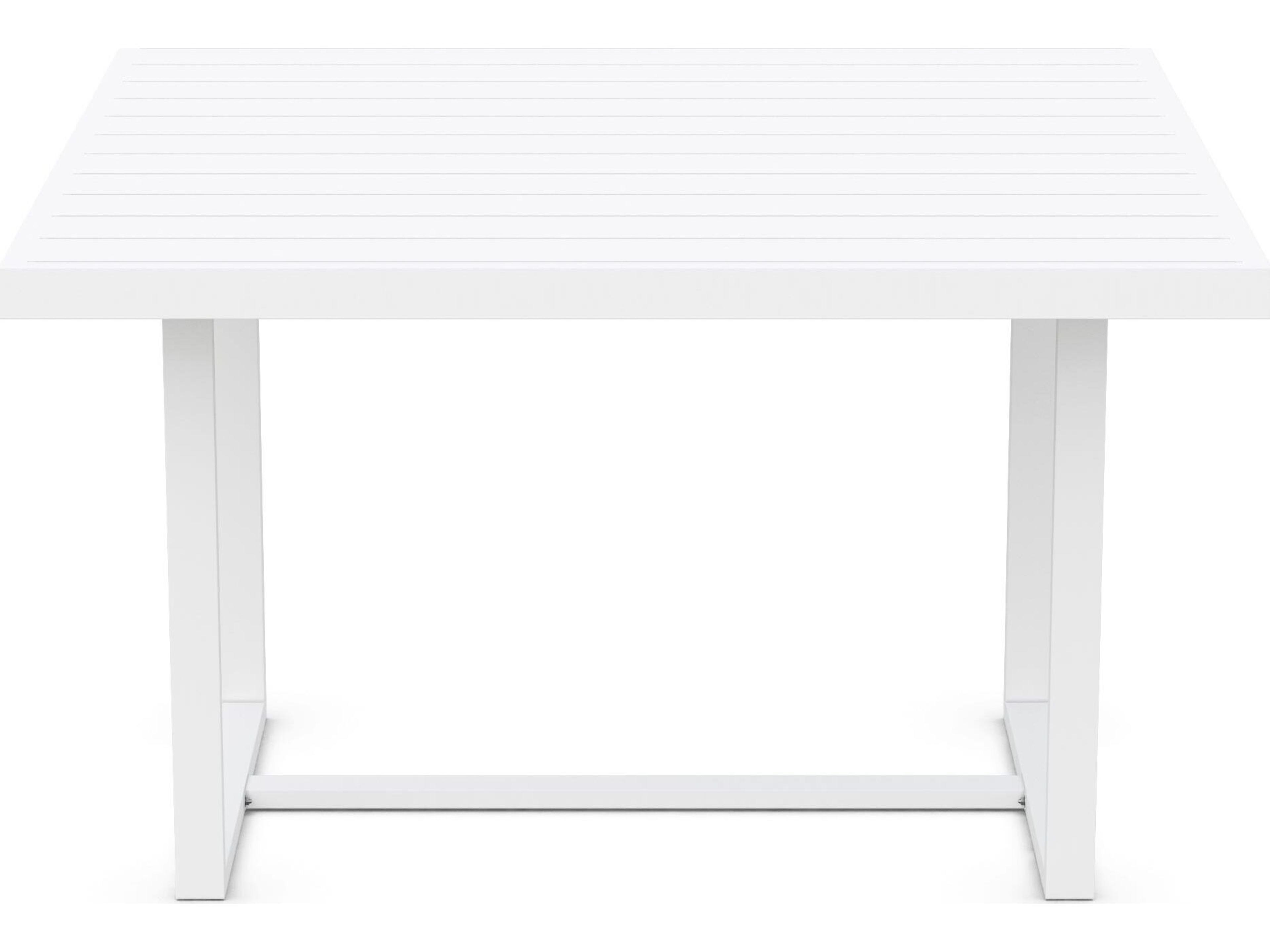 Azzurro Living Pavia Matte White Aluminum Square Outdoor Patio Dining Table