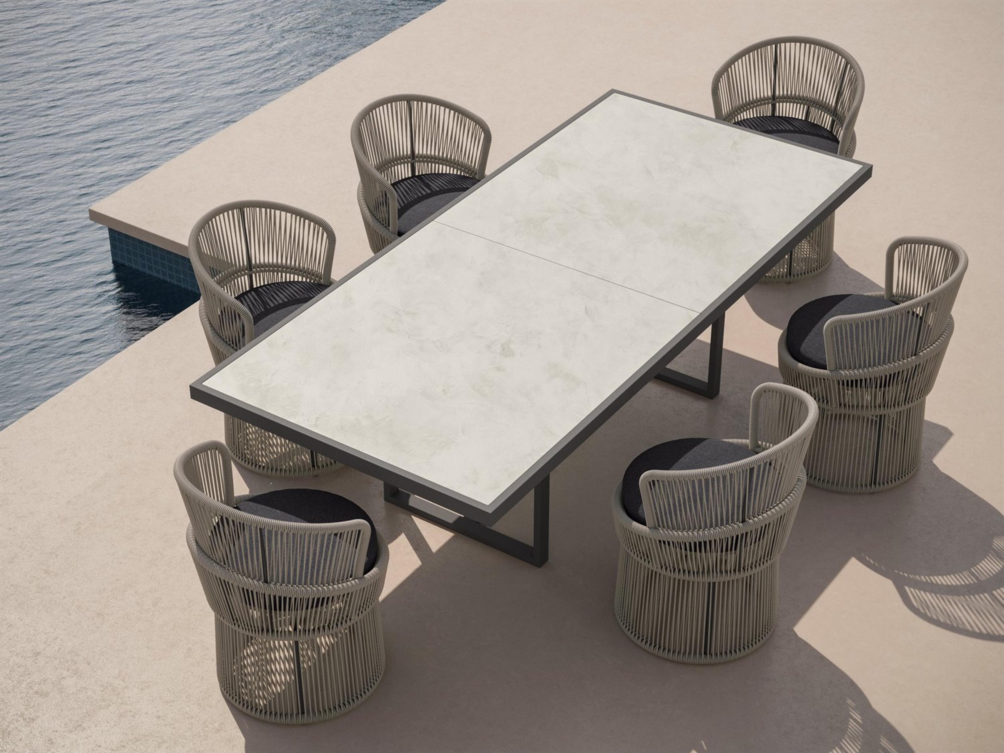 Pavia Matte Charcoal Aluminum Dining Set